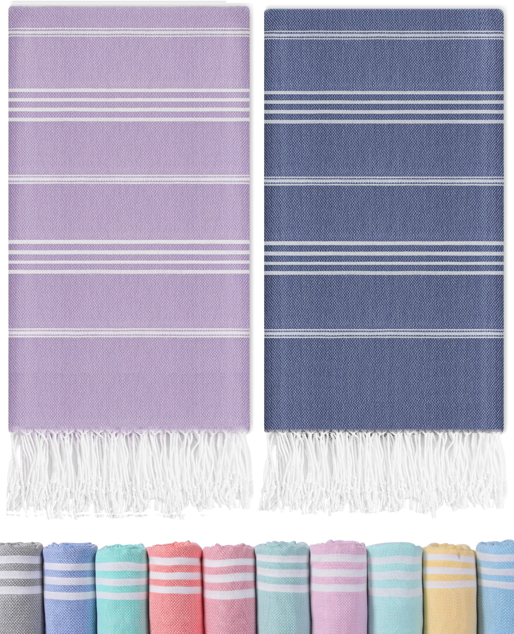 Antfuny 2 Packs Turkish Beach Towels Bathroom Pool Towel Adult Oversized Quick Dry Lightweight No Sand Extra Large Cloud Boho Bath Accessories Summer