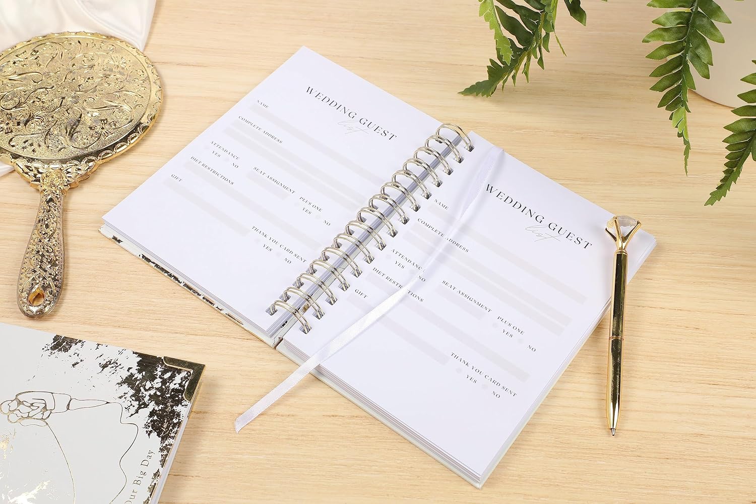 Beautiful Wedding Planner, Wedding Planning, Wedding Binder with Pen, Wedding Planner Book and Organizer, Wedding Planner Binder with a Box, Golden Bridal Planner,The Best Wedding Planner Book
