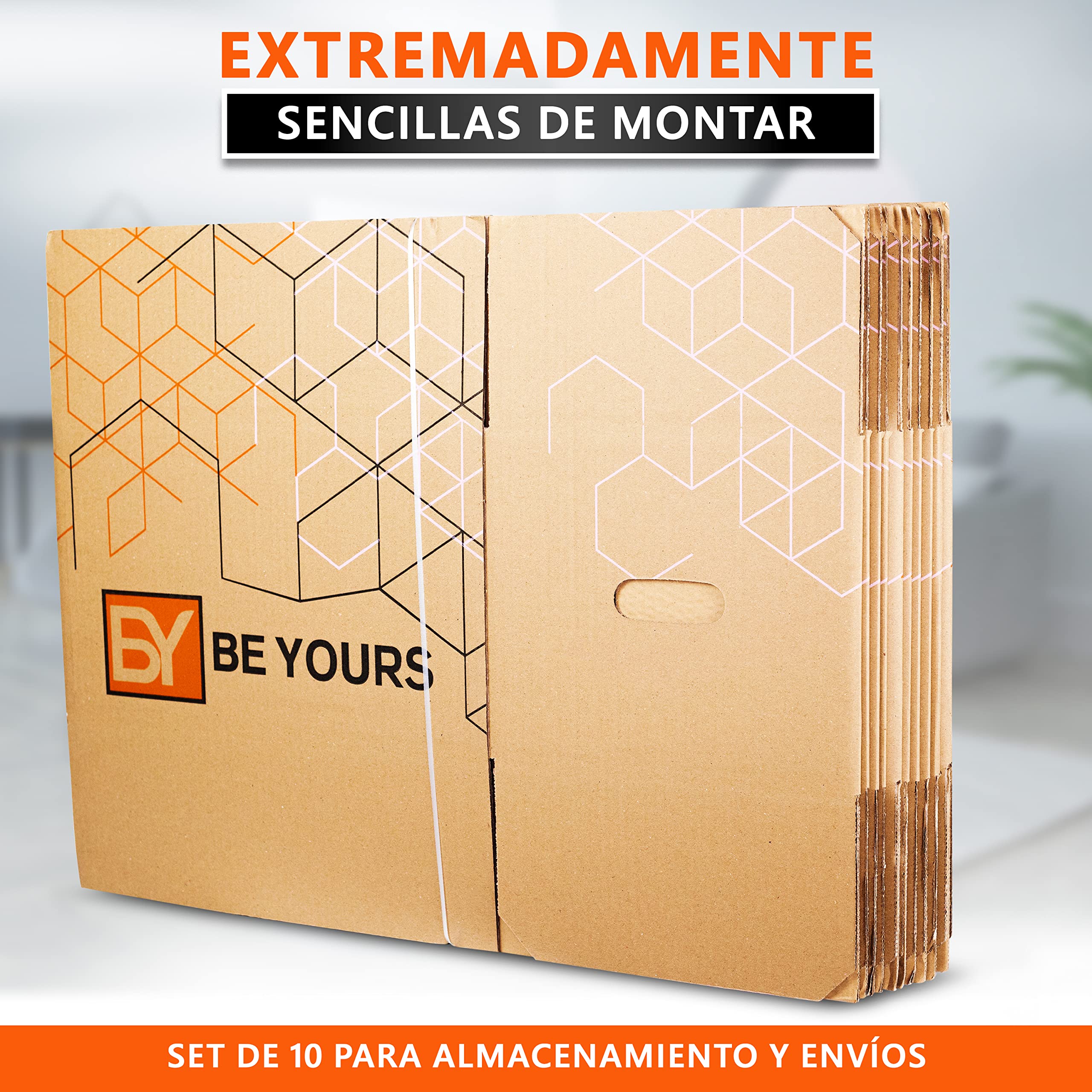 Pack 10 Cajas de Cartón para Mudanza y Almacenaje (60x40x40 cm) + Cinta Adhesiva Incluida – Canal Doble Reforzado para Cargas Pesadas – 100% Reciclado, Fabricado en España