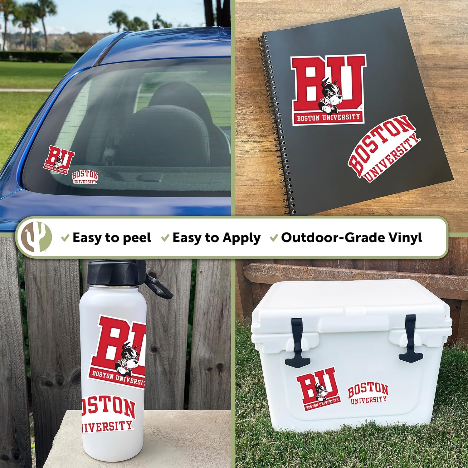 Desert Cactus Boston University Sticker Boston University Terriers Vinyl Decal Laptop Water Bottle Car Scrapbook Sheet (4 Inch Set V1) - Image 5