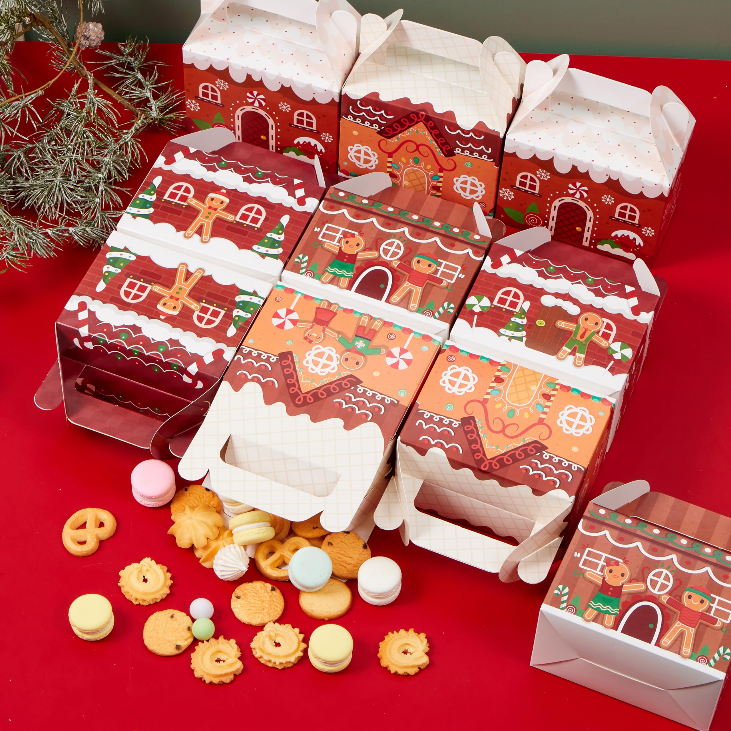 JOYIN 24 cajas de cartón para galletas navideñas 3D para regalos de Navidad, suministros de fiesta para la escuela, el aula