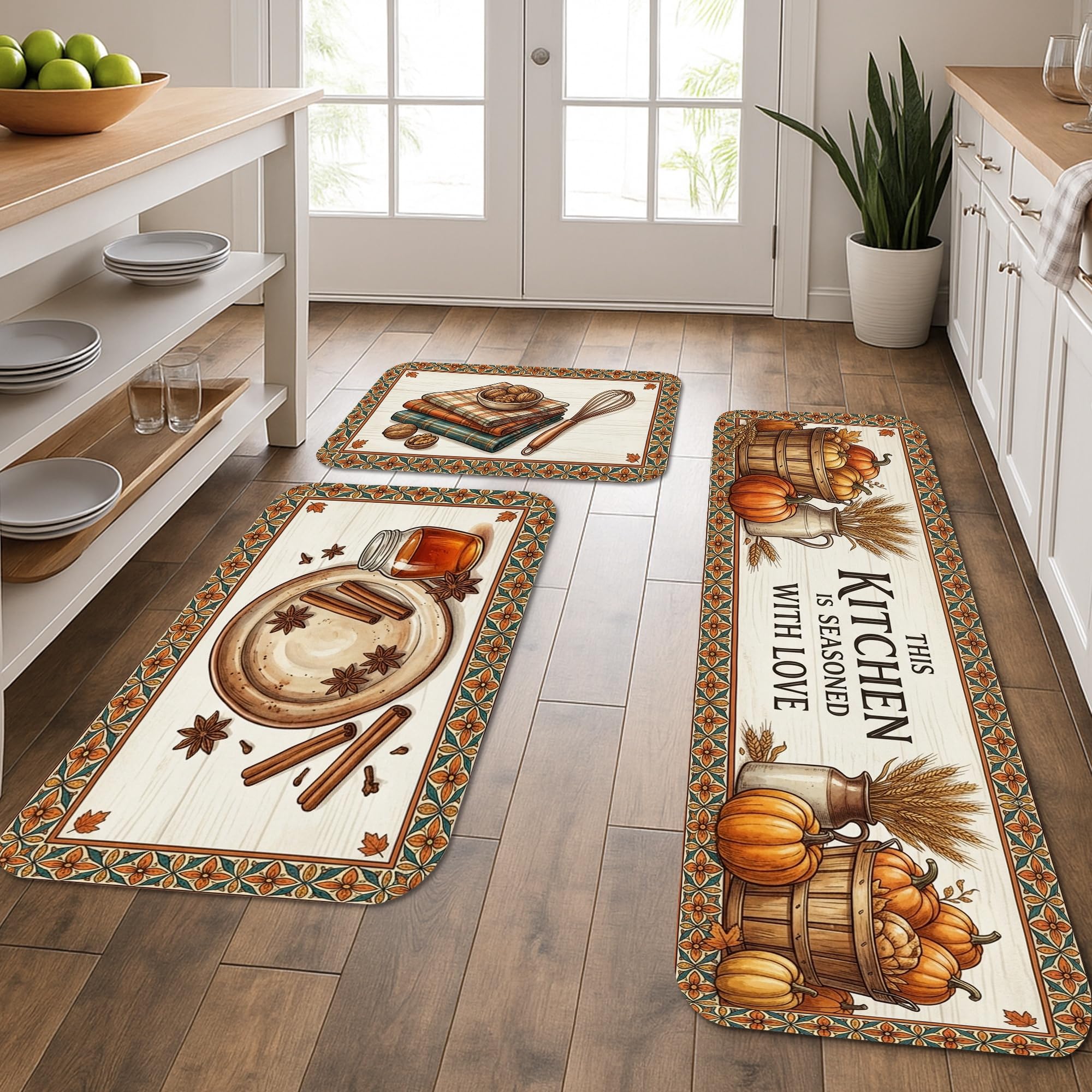 Tapis de cuisine rustique orange pour créer un cocon familial chaleureux