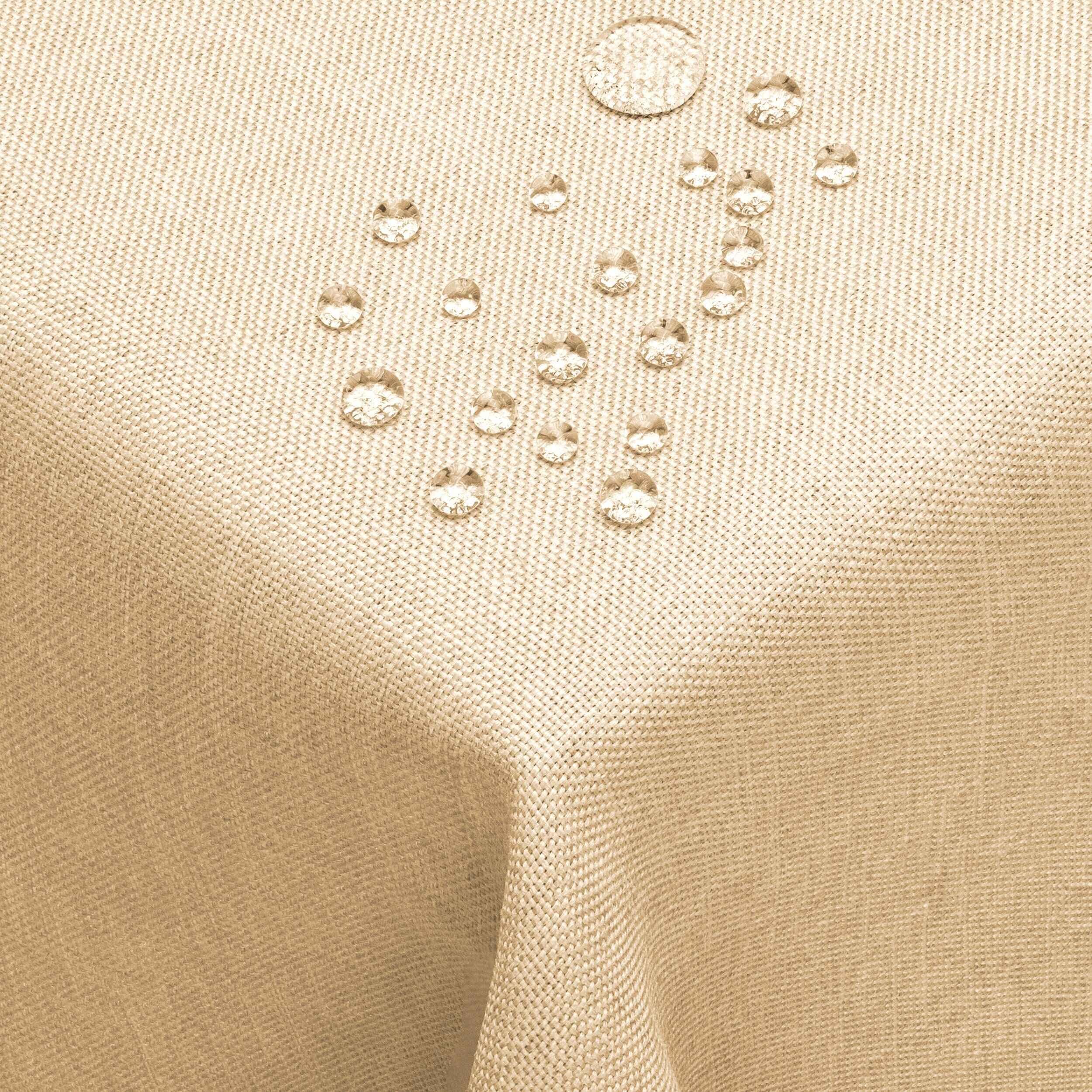 DecoHomeTextilTablecloth Anti-Stain Rectangular Linen Appearance, champagne, Eckig 160 x 400 cm