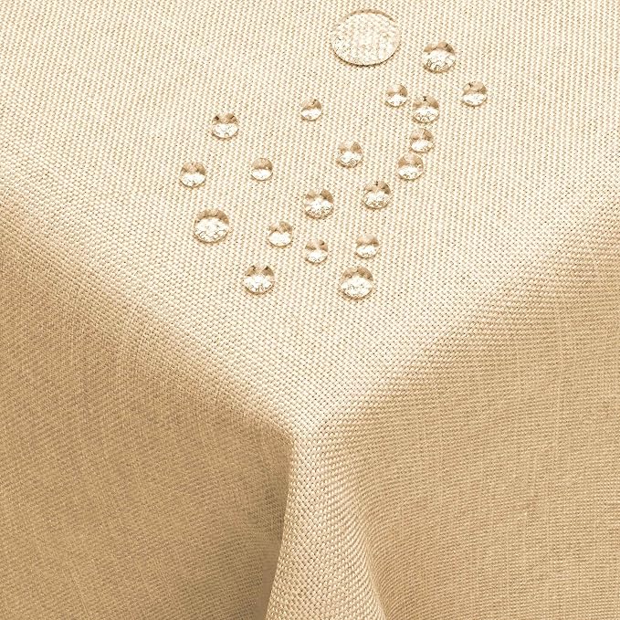 DecoHomeTextil Mantel Efecto Lino Rectangular 160 x 260 cm Champán
