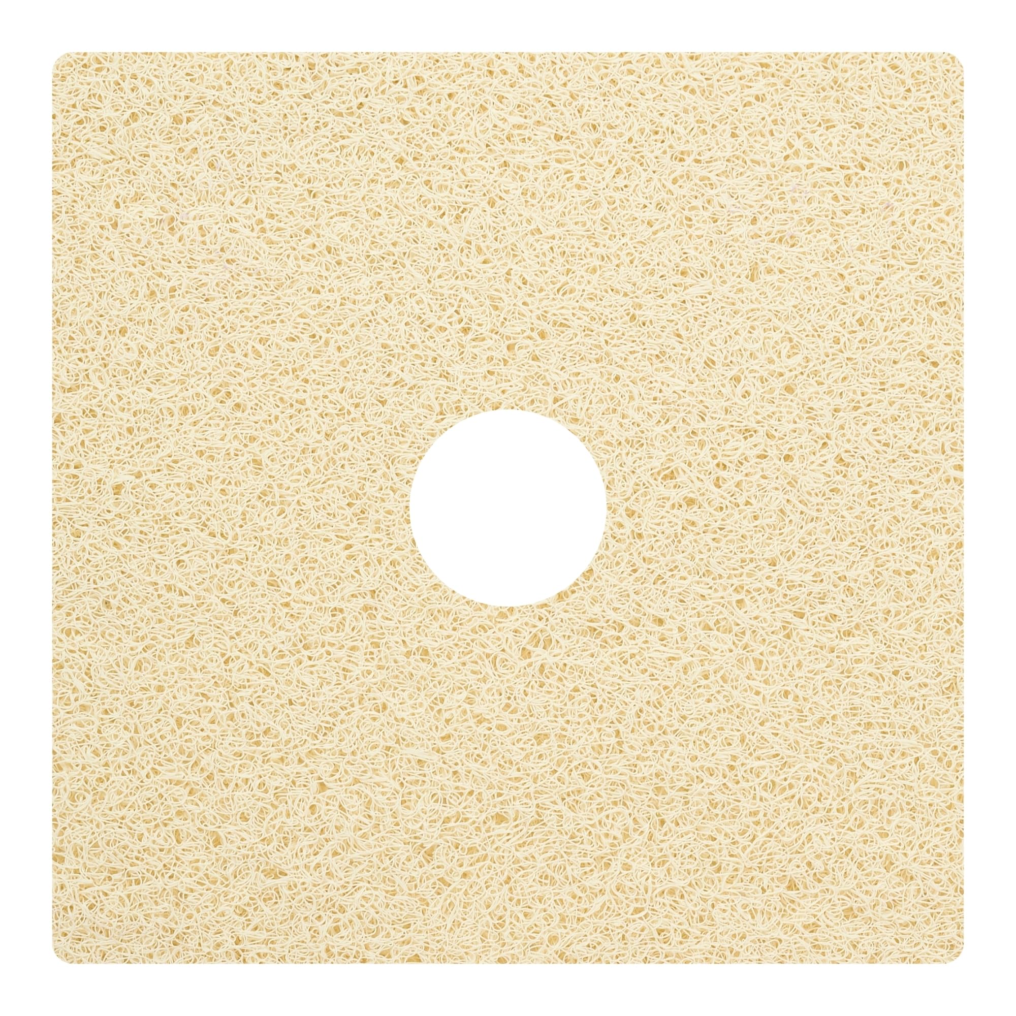 Enkosi Loofah Shower Mat with Drain Hole – Cushioned Anti-Slip Square Bath Mat for Showers, and Bathroom Floors – Textured PVC, Non Slip Safety Pad for Walk-In Stalls and Wet Areas (27x27 Light Beige)