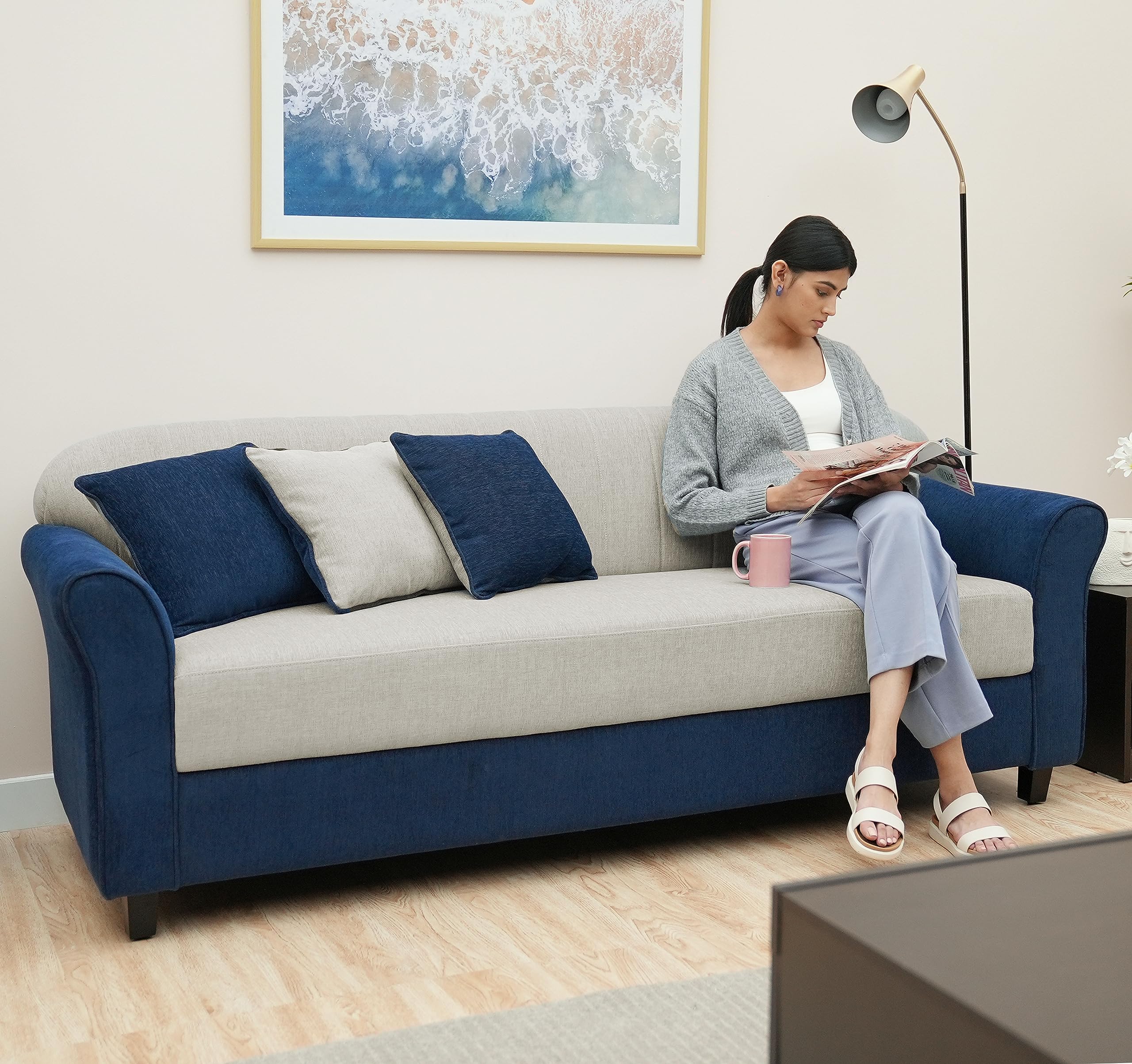 See full amazon price history chart for Amazon Brand - Solimo Victoria 3-Person Sofa Fabric Sofa (Grey And Blue) Amazon Brand - Solimo Victoria 3-Person Sofa Fabric Sofa (Grey And Blue) (B084XMKQP5) Amazon Price History, Amazon Price Tracker