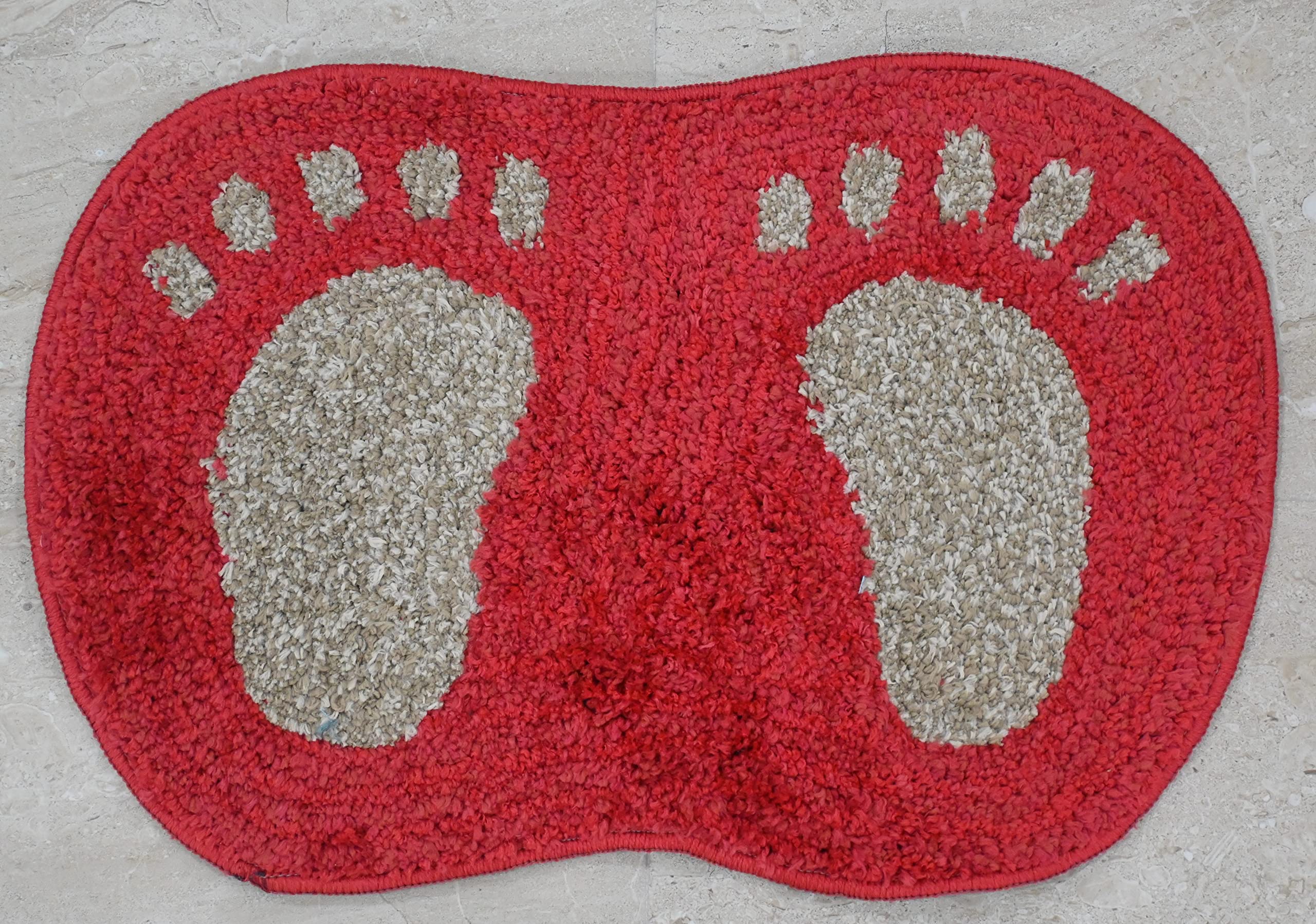 SOURIN Red Footprints Bath Mat