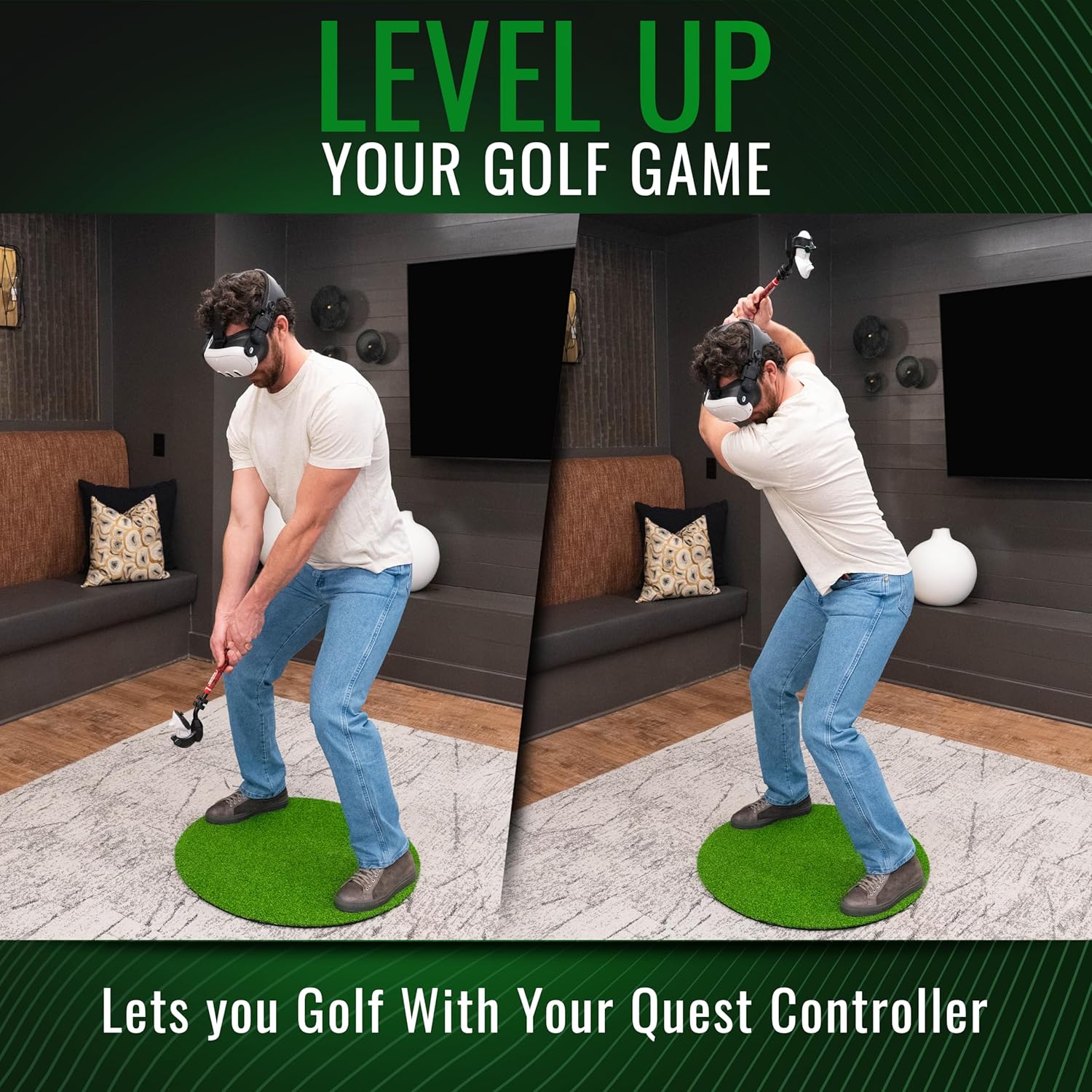 DeadEyeVR - DriVR Ace - Golf Club for Quest - Realistic VR Golf Simulator Handle - Weighted VR Golf Club Grip for Enhanced Play