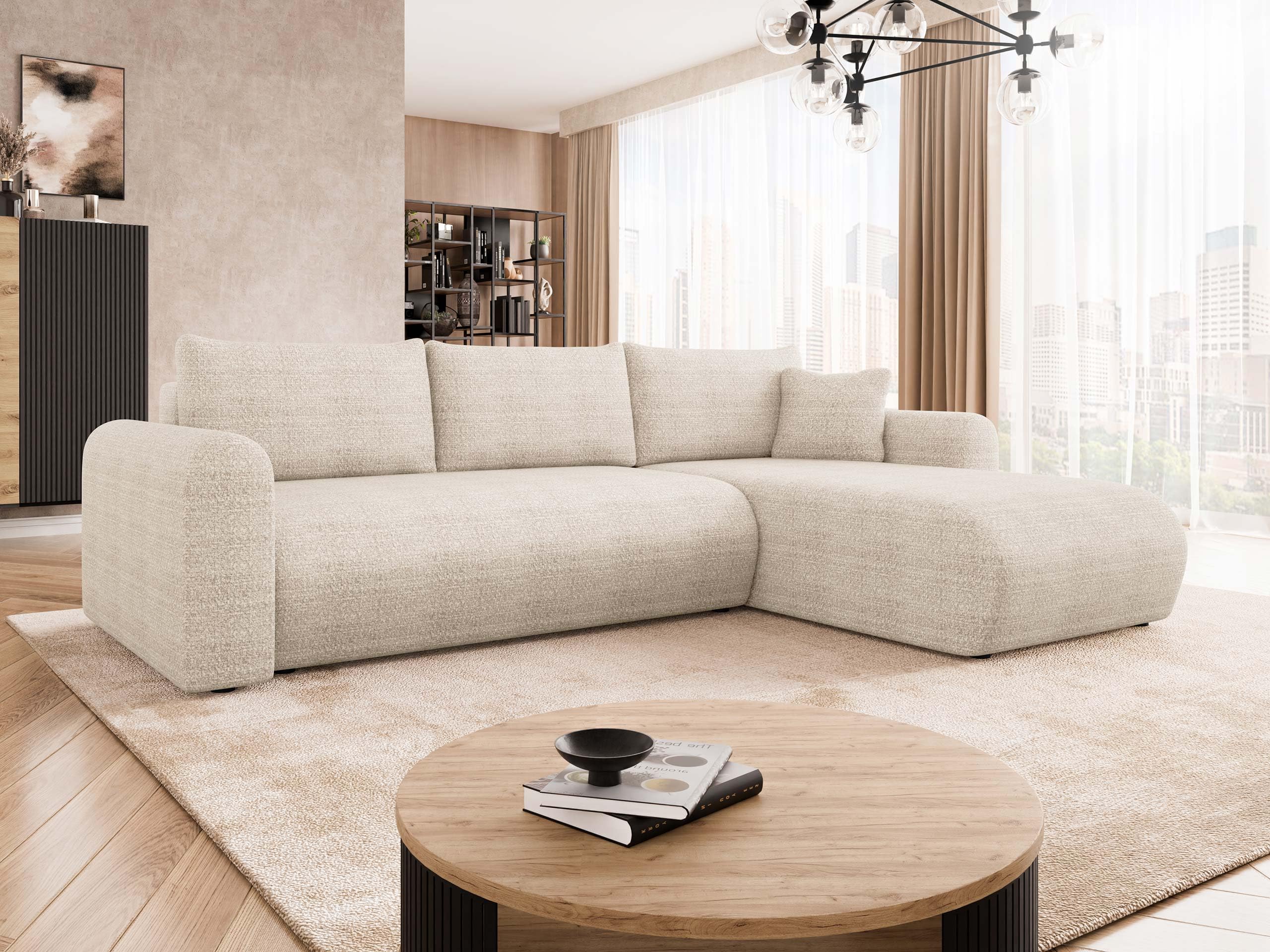 Mirjan24 Ecksofa Eliwo, Design Eckcouch, Couch mit Schlaffunktion und Bettkasten, Wohnlandschaft, Bettfunktion L-Form Sofa, Ottomane universell (Taro 01)