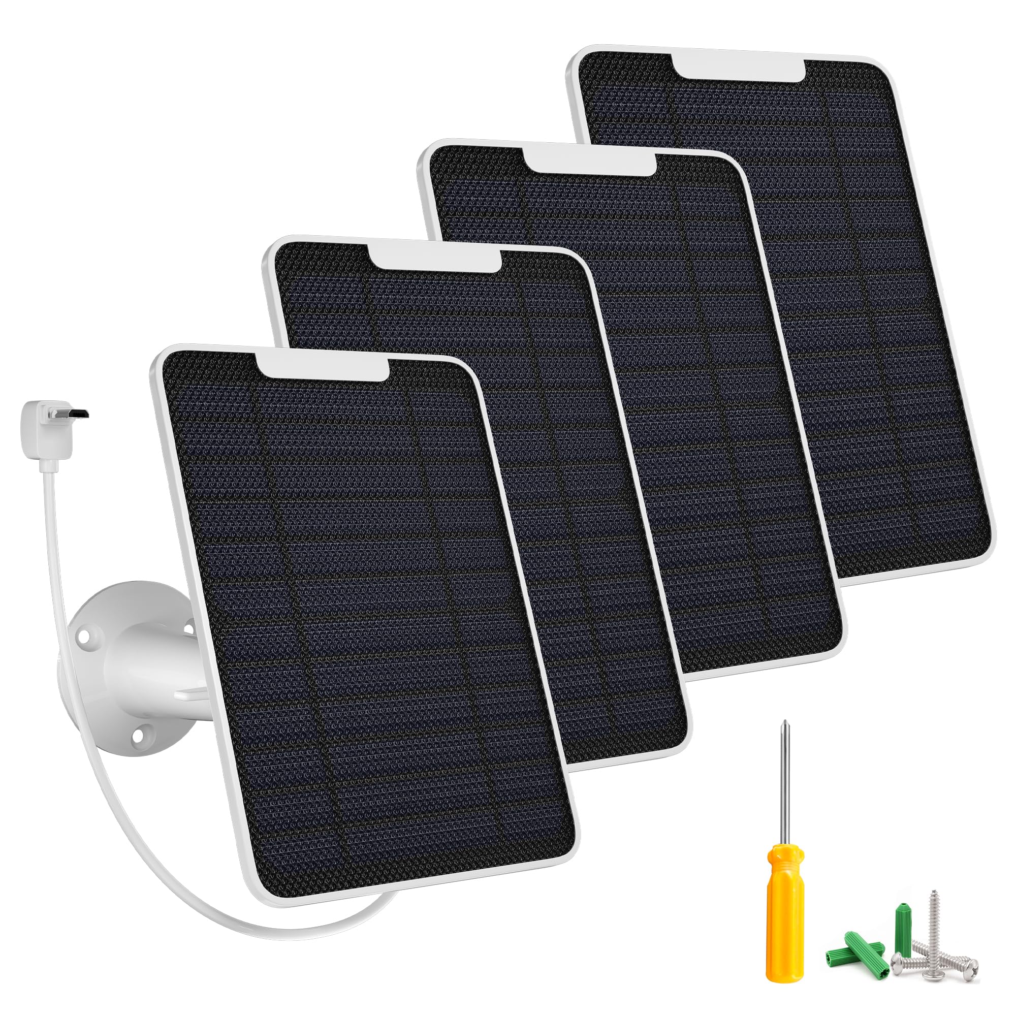 Cargador de panel solar Arlo de 5 W compatible con cámara Arlo Essential Spotlight/XL, cargador de panel solar Arlo Essential con cable de carga micro USB impermeable de 10 pies, soporte de pared