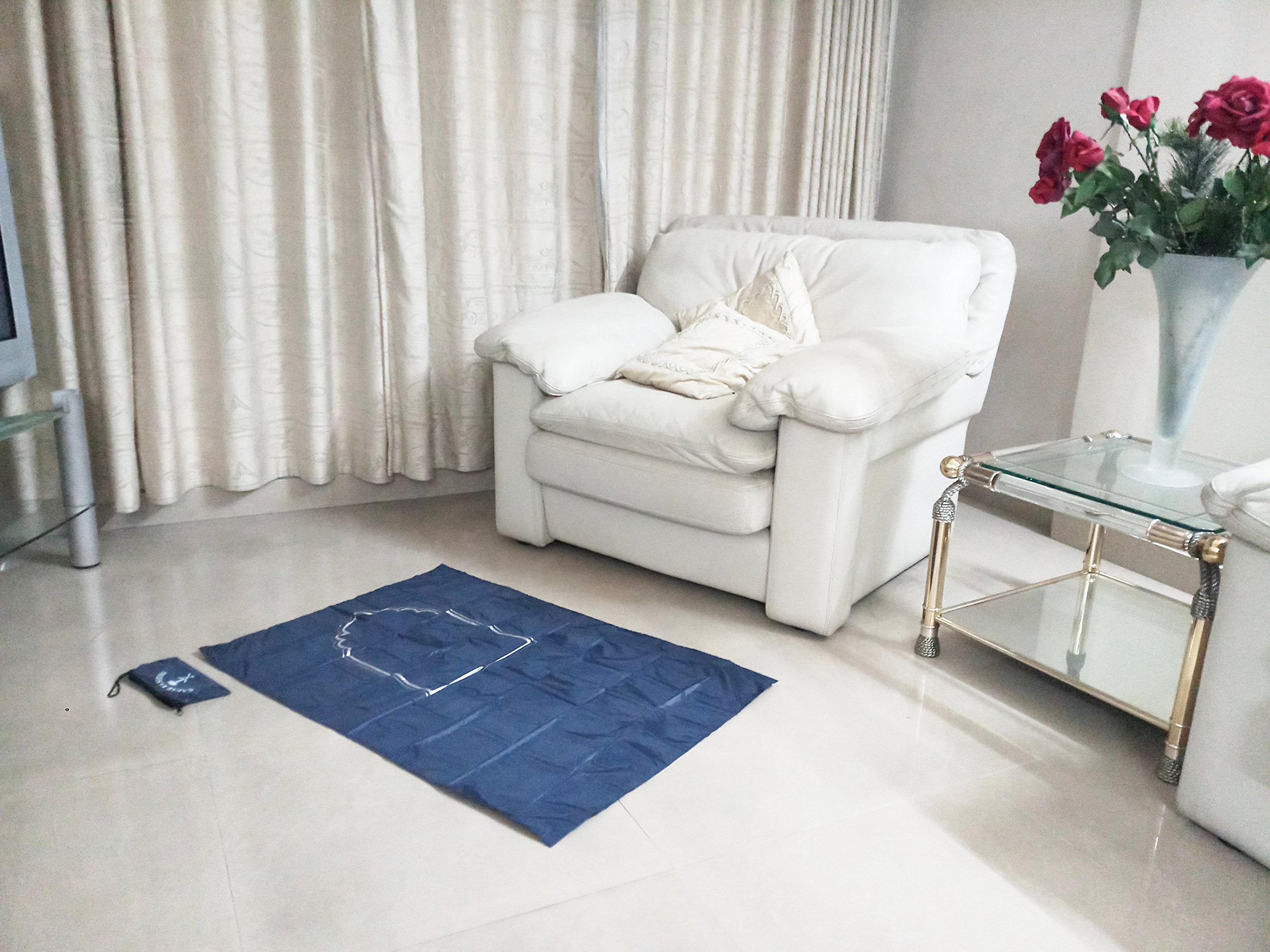 Clarastar Pocket Prayer Mat Portable,Travel Friendly. Light Thin Muslim/Islamic Janamaz (Navy Blue)