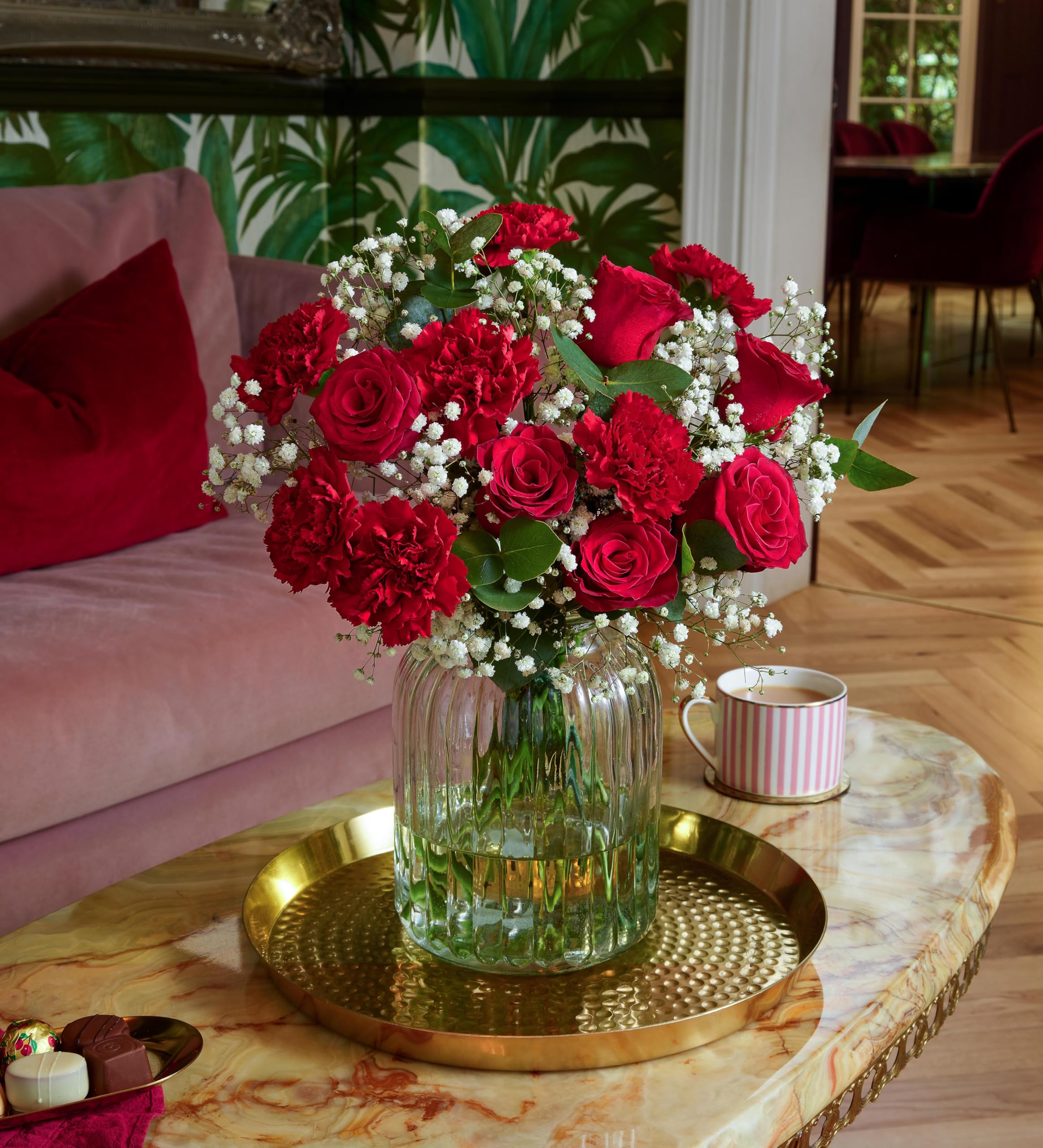 Amore Bouquet Fleurs de Saint-Valentin Bouquet de roses fraîches Cadeau de Saint-Valentin