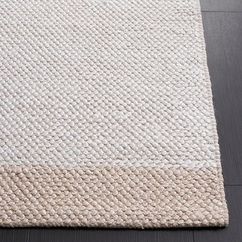 Miniatura 4 de SAFAVIEH Natura Collection - Alfombra de área de 5 x 8 pies, marfil y beige, tejido plano hecho a mano, lana de rayas modernas, ideal para zonas de