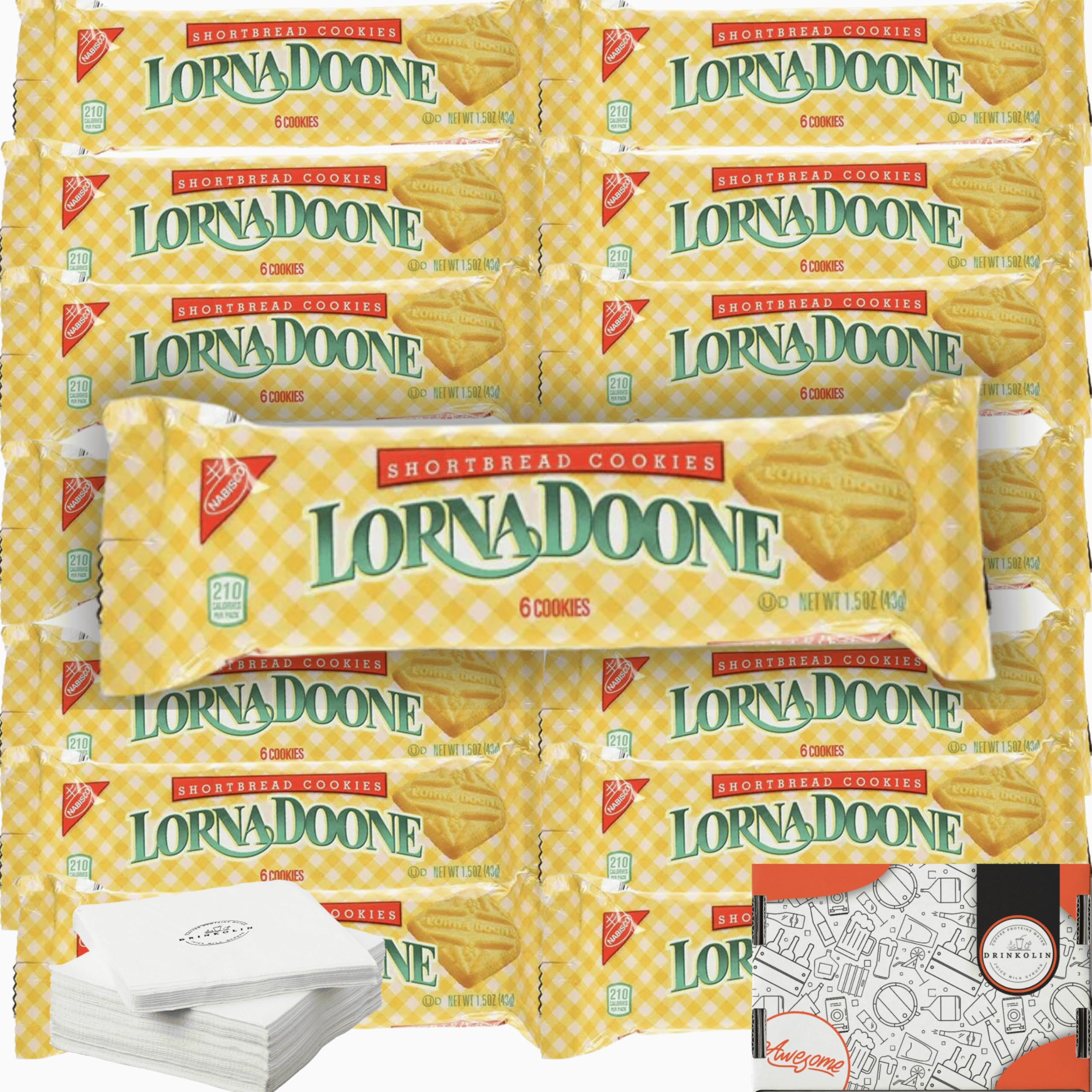 DRINKOLIN Lorna Doone Shortbread Cookies 1.5oz pack of 15. 6 Cookies per pack.
