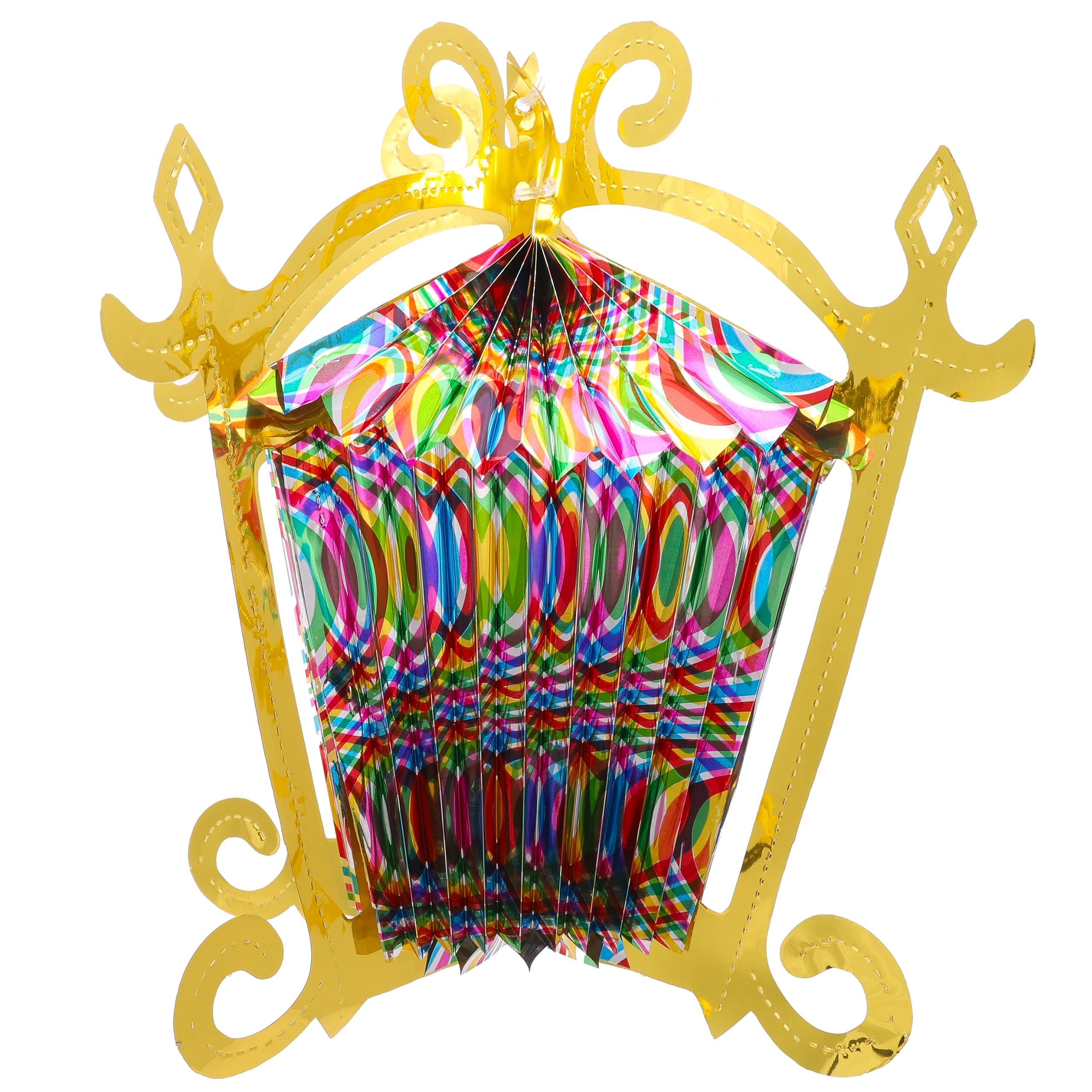 Christmas Concepts® 3D Multi Coloured Foil Christmas Lantern - Traditional Hanging Christmas Decorations