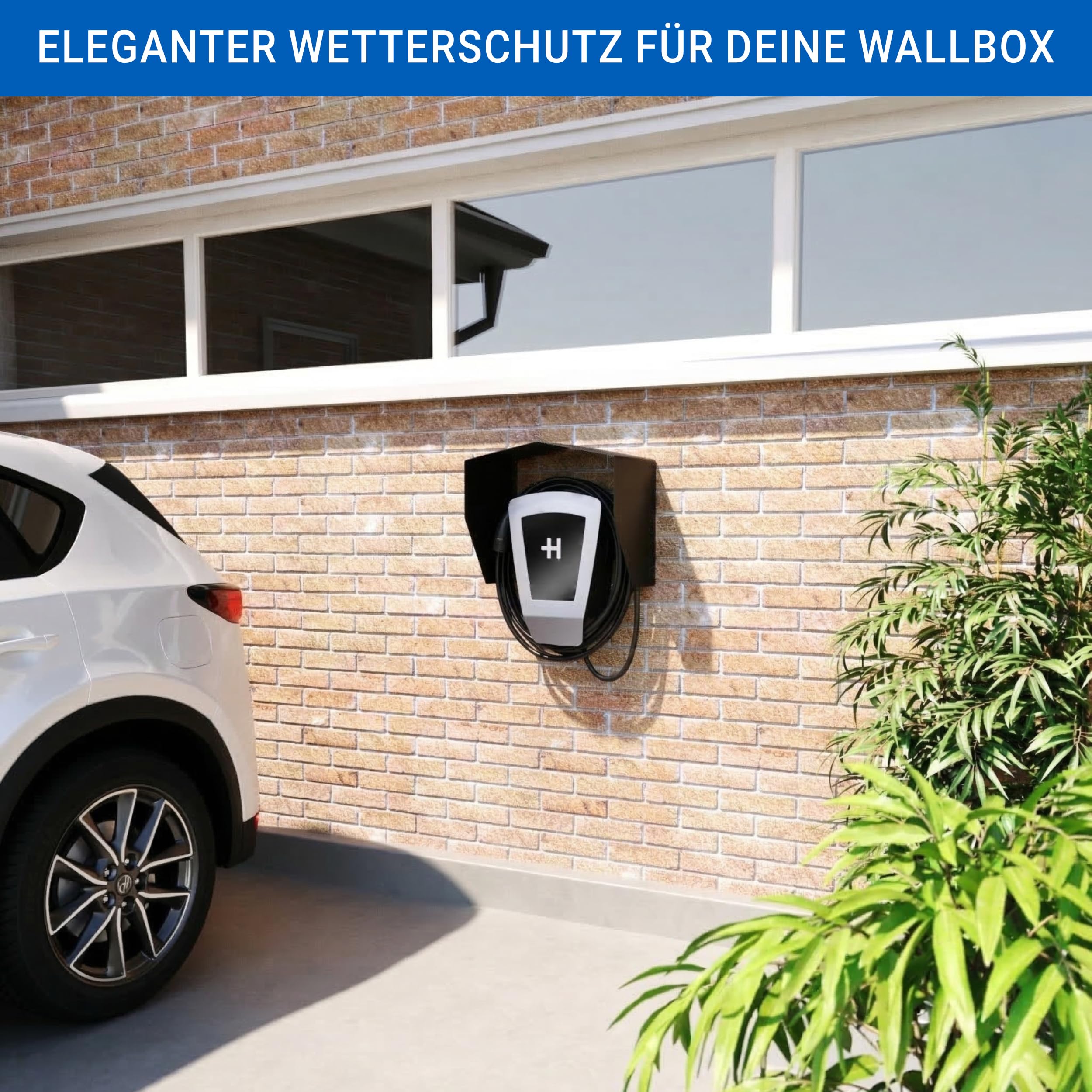 Wallbox Wetterschutz aus rostfreiem Stahl • Schutzdach Wallbox Abdeckung • Wetterschutzdach Regenschutz Überdachung für EV Ladestation