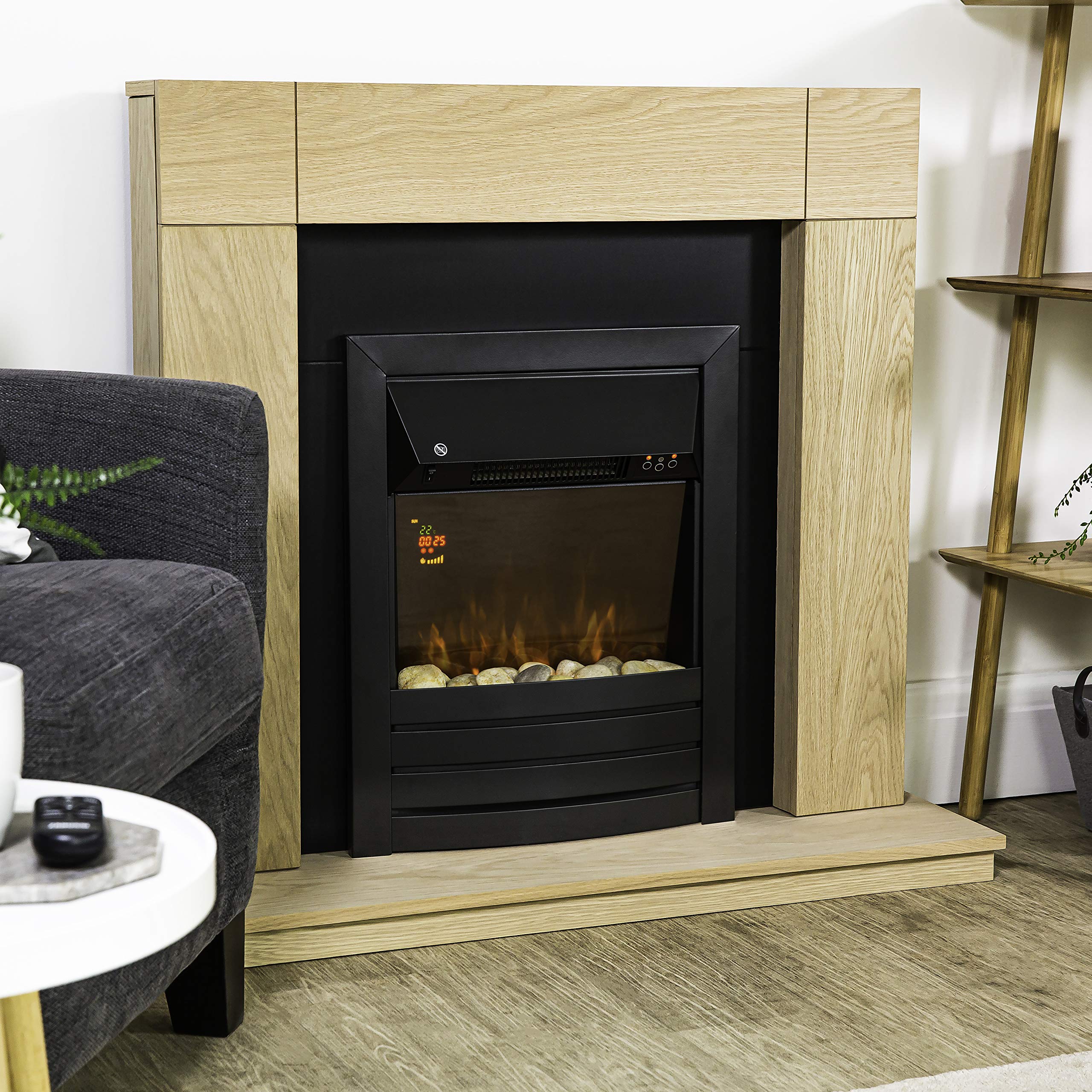 Zanussi ZEFIST1003B 2 KW Black Electric Inset Fire Stove with 2 Heat