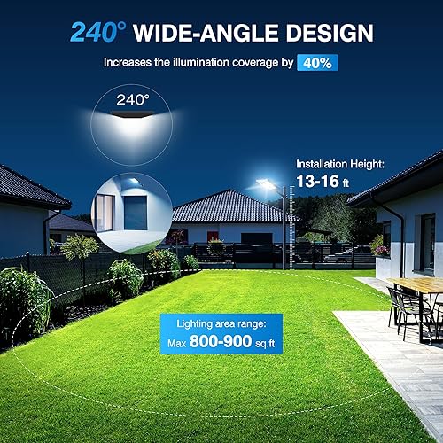 Miniatura 2 de 5000W Solar Street Light, Wide Angle Solar Lights Outdoor IP66 Waterproof, 6500K Dusk to Dawn, LED Security Flood Light with Motion Sensor and