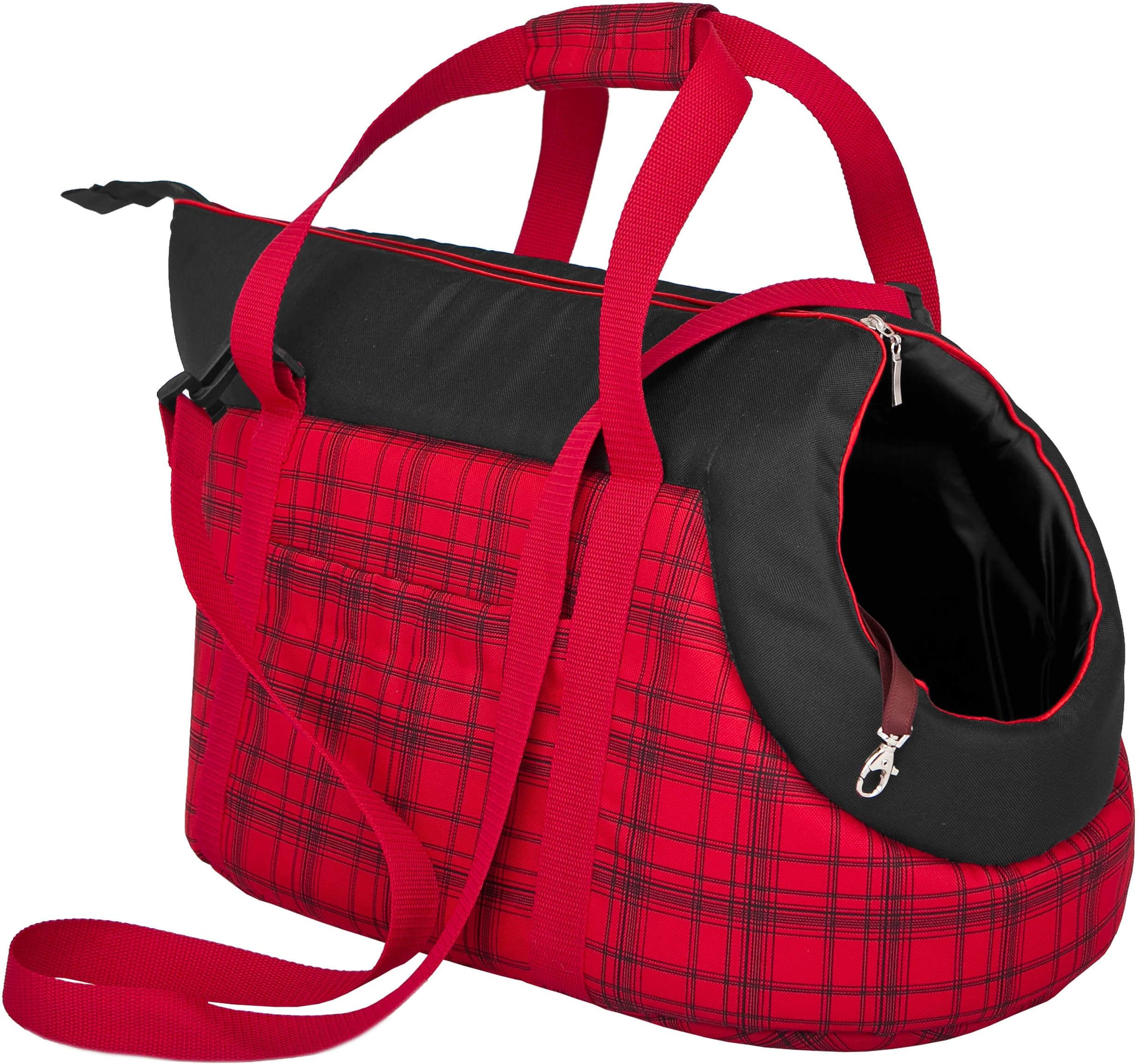 Hobbydog Transport Bag for Dogs and Cats, Size 3, Red/Black Stripe