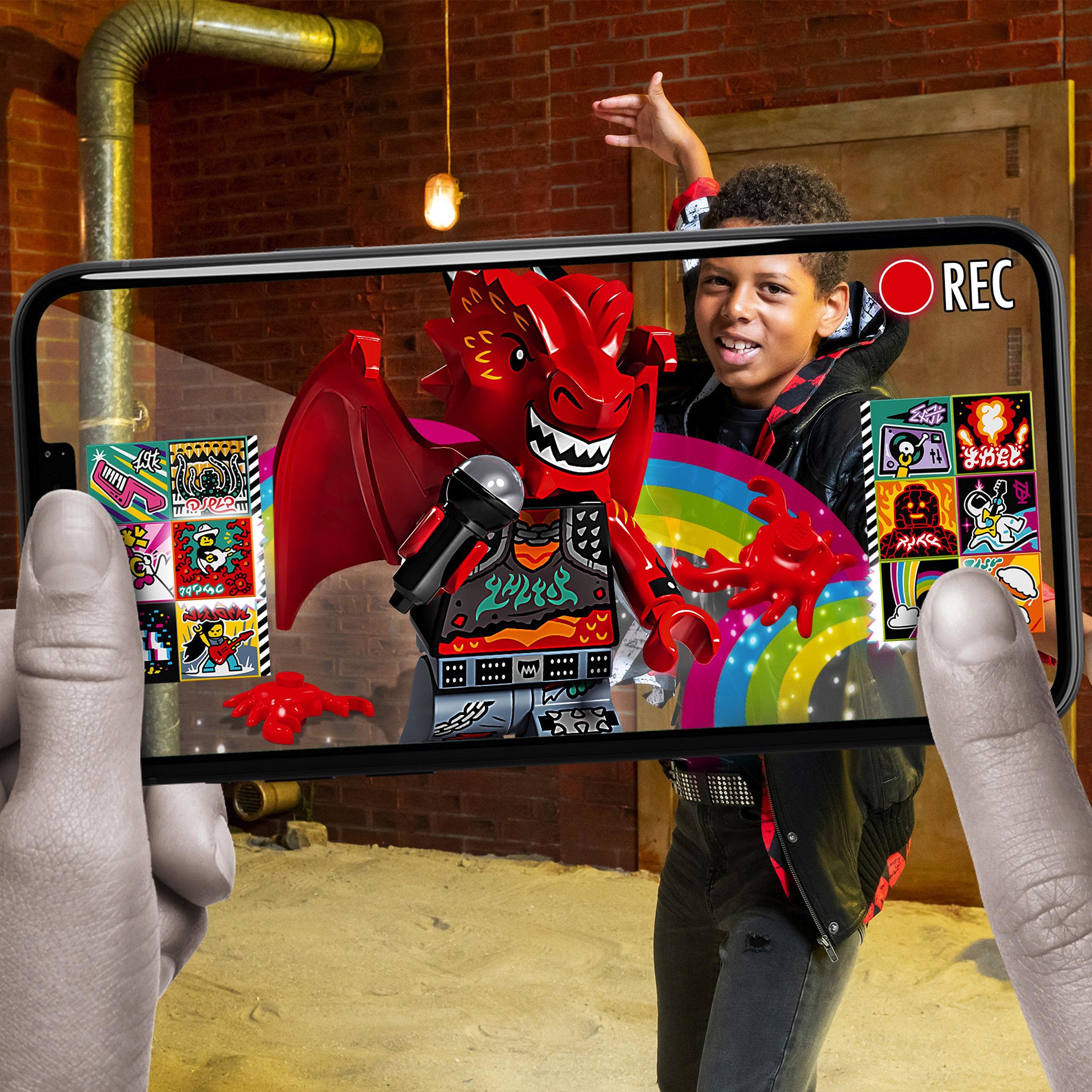 LEGO 43109 VIDIYO Metal Dragon Beatbox Music Video Maker, Musik Spielzeug Set für Kinder mit AR App und Drachen Minifigur