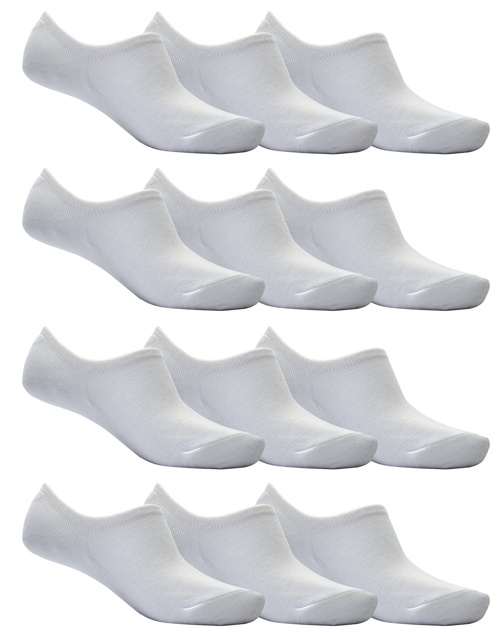Octave Women's White - Pairs [12] Octave® Trainer Socks, 12 Pair No Show Ankle Socks, Bamboo Trainer Socks For Casual & Breathable, Ultra Low Cut Liner Invisible Socks For Sneaker Loafers And Boat Shoes (White)
