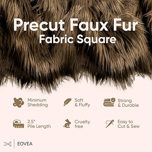 Miniatura 9 de Tela de piel sintética lanuda - 20 x 20 pulgadas - Parche de piel precortada - Azul real - Suministro de manualidades, pasatiempo, disfraz,