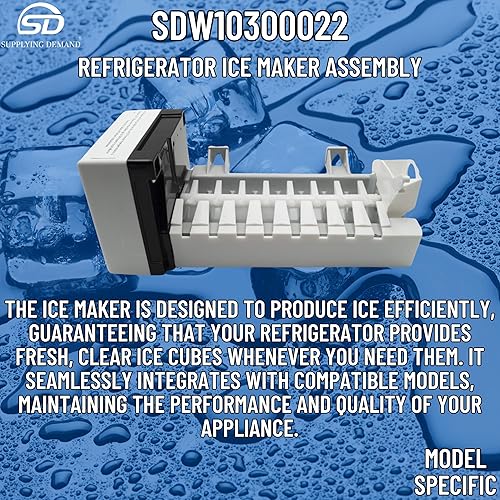 Miniatura 2 de Supplying Demand W10300022 W10122556 Refrigerator Ice Maker Assembly Replacement Model Specific Not Universal