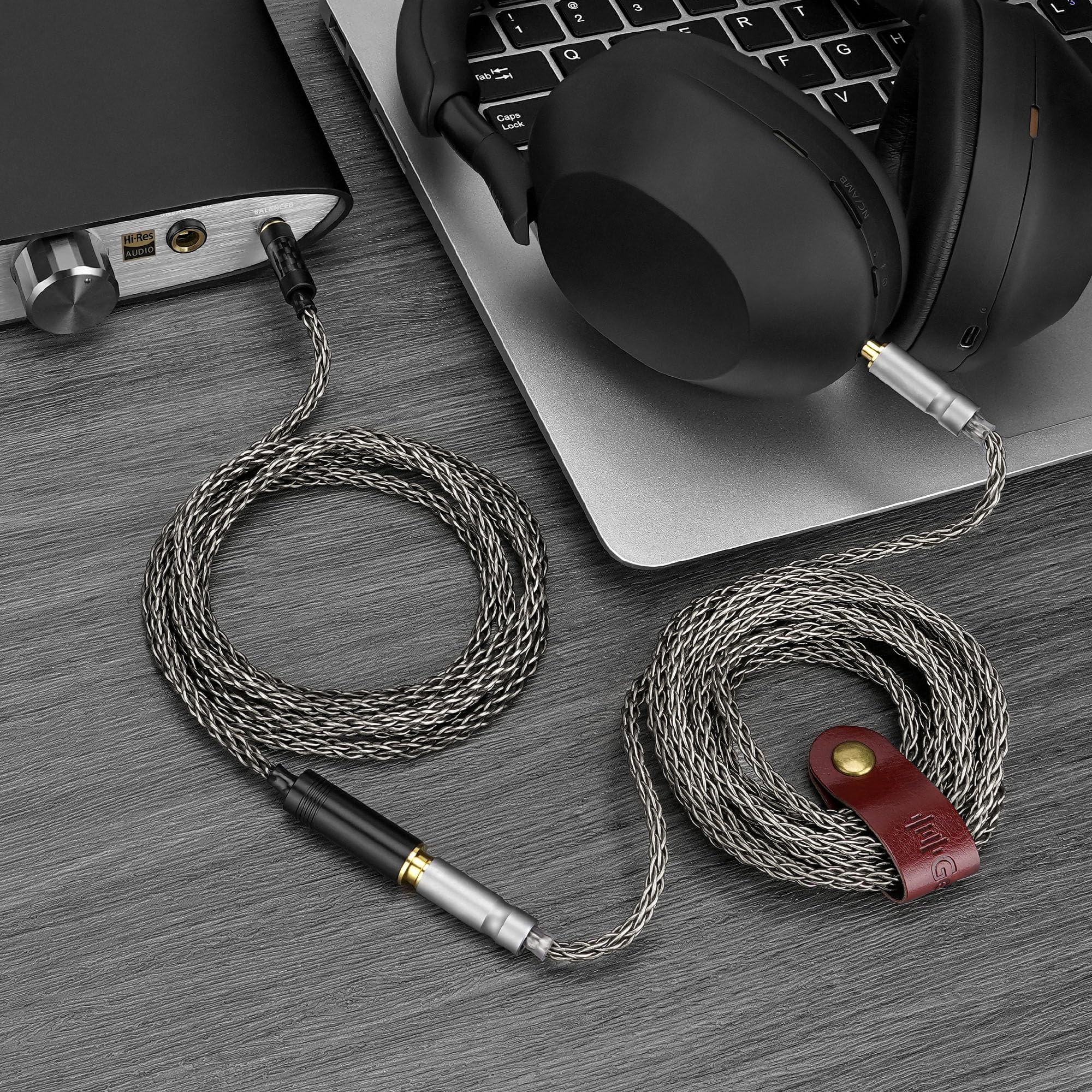 Geekria Apollo 4,4-mm Balanced-Extension-Kabel, silbervergoldeter Kupfer-Upgrade-Kabel, 4,4-mm Male-auf-Female HiFi-Audiokabel für Kopfhörer, DAC, Verstärker, DAP (9,8 ft / 3 m)