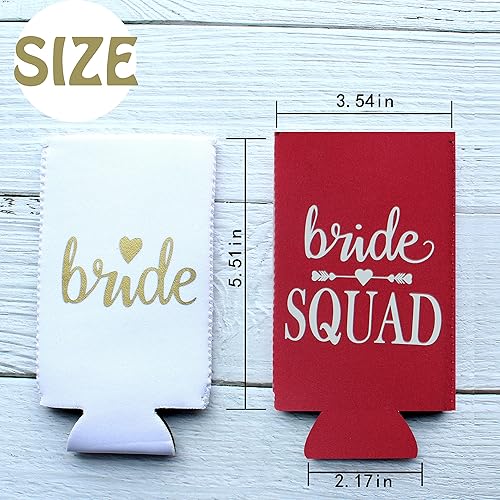 Miniatura 3 de PartyGifts&Beyond Paquete de 10 decoraciones para despedida de soltera, delgadas, para regalos de dama de honor, para novias, escuadrón (rojo vino)