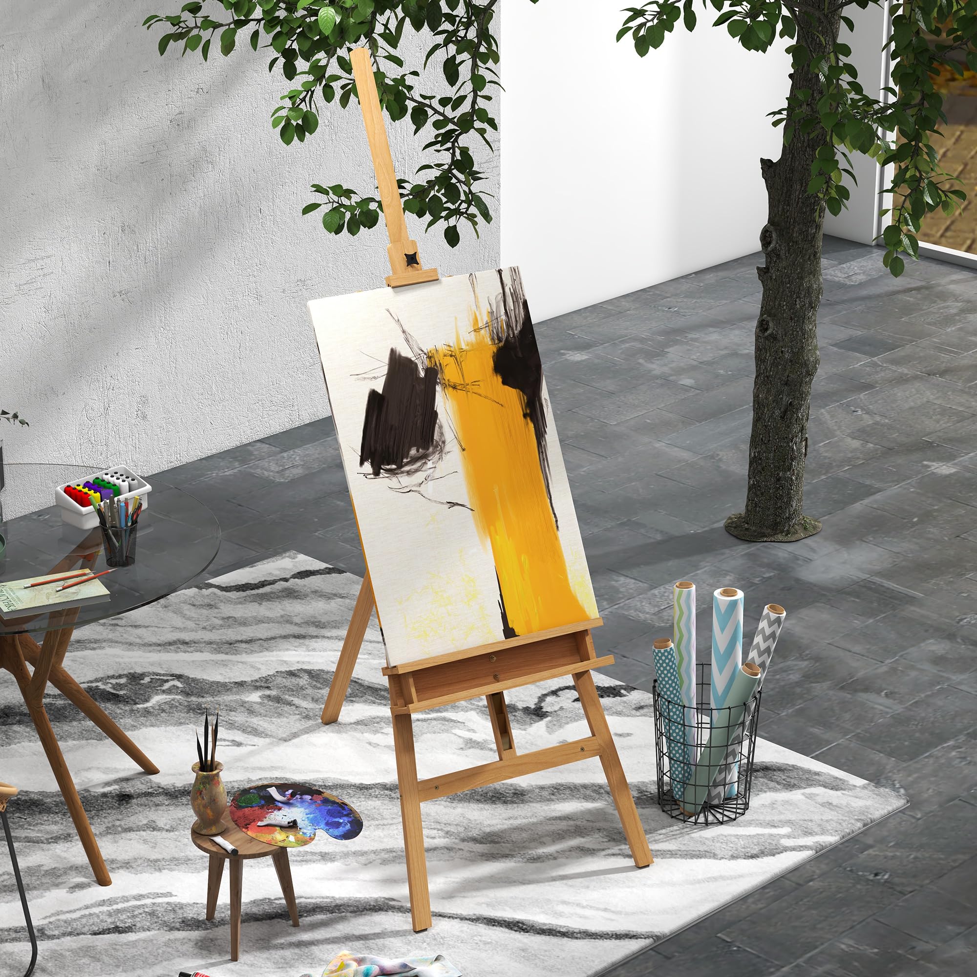 Cavalletto Pieghevole Per Pittura - Regolabile Fino A 169cm Con Borsa