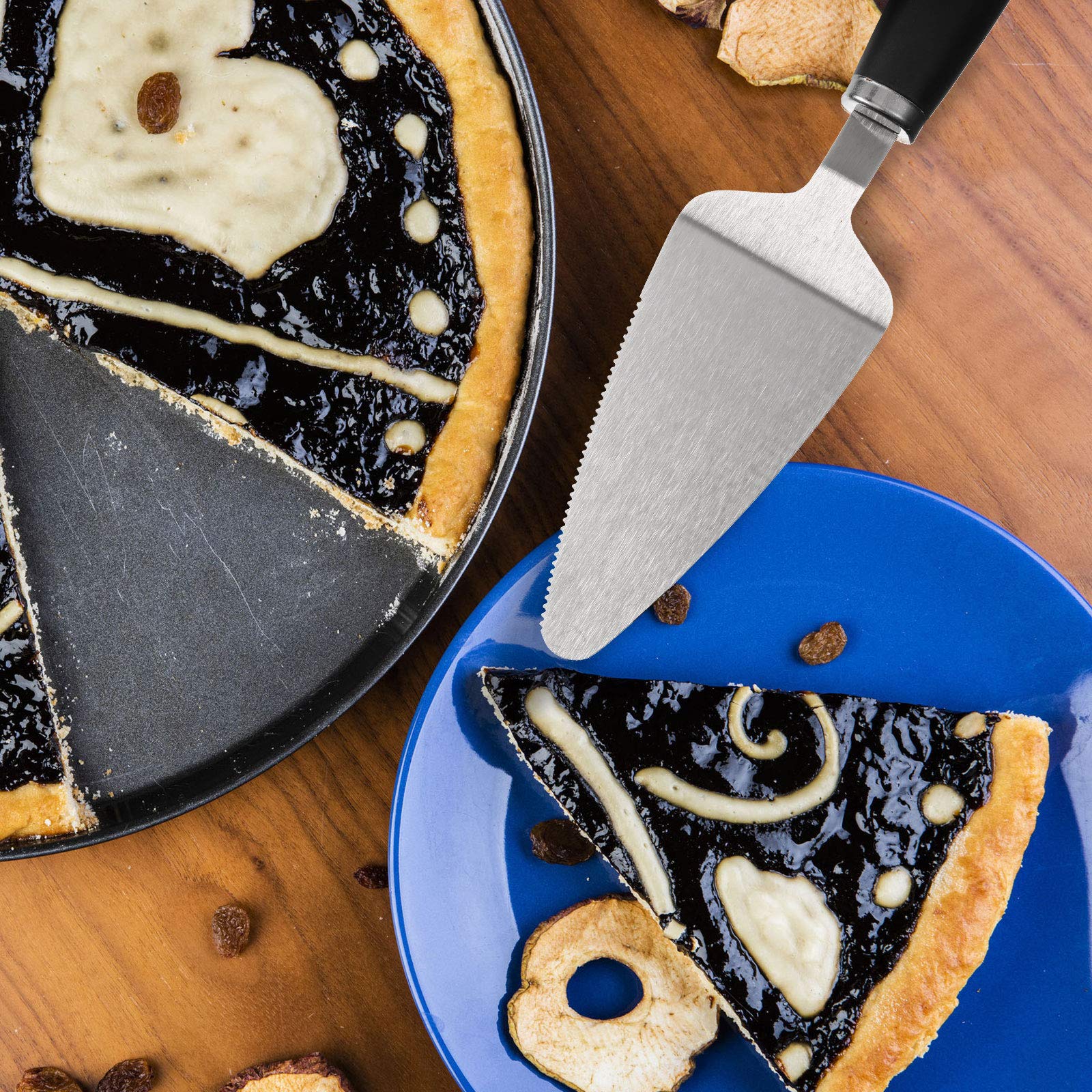 2 Stücke Edelstahl Torten Server Set KuchenschneiderGezackte Spatel Pizza Tart Dessert Slicer für Desserts Schneiden und Servieren Brownies Lasagne