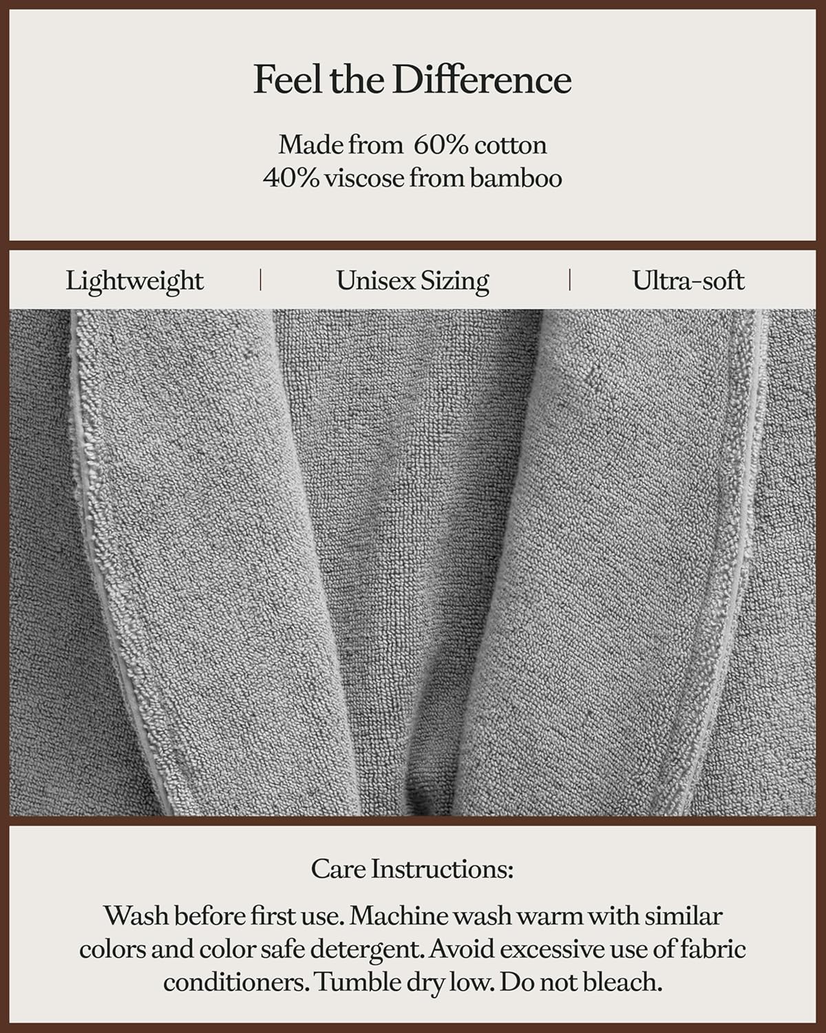 Cozy Earth Luxe Bath Robe - Luxury Robe for Women and Men, 60% Cotton & 40% Viscose from Bamboo - Image 5