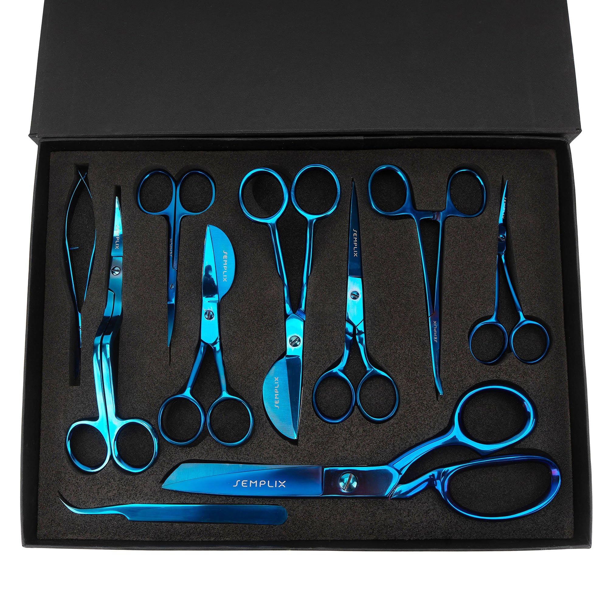Semplix Scheren-Set (blau / 10-teilig/mit Geschenkbox)