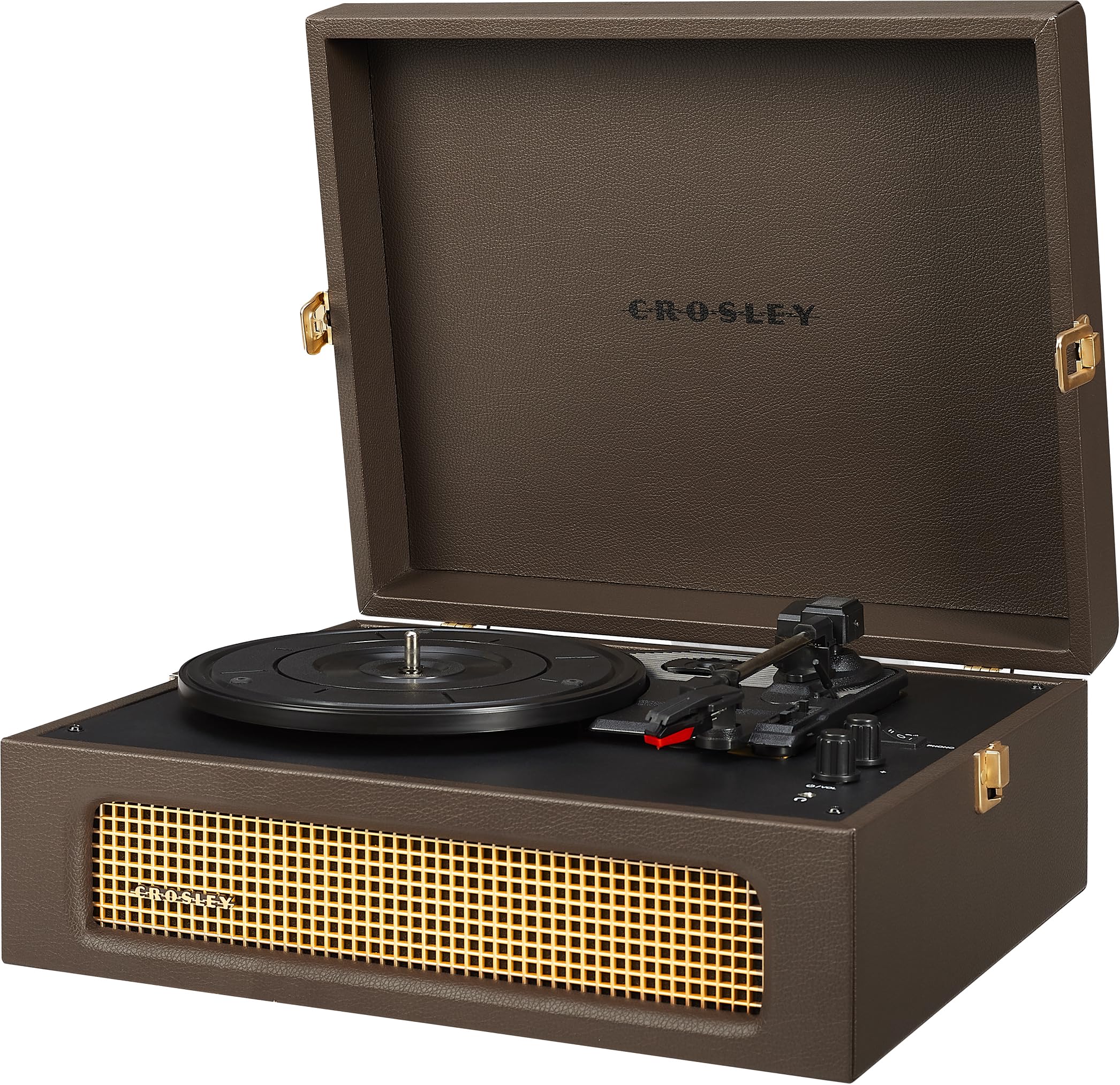 Crosley CR8017B-CO Voyager Tourne-Disque Portable Vintage en Vinyle avec Bluetooth in/Out et Haut-parleurs intégrés, Cacao