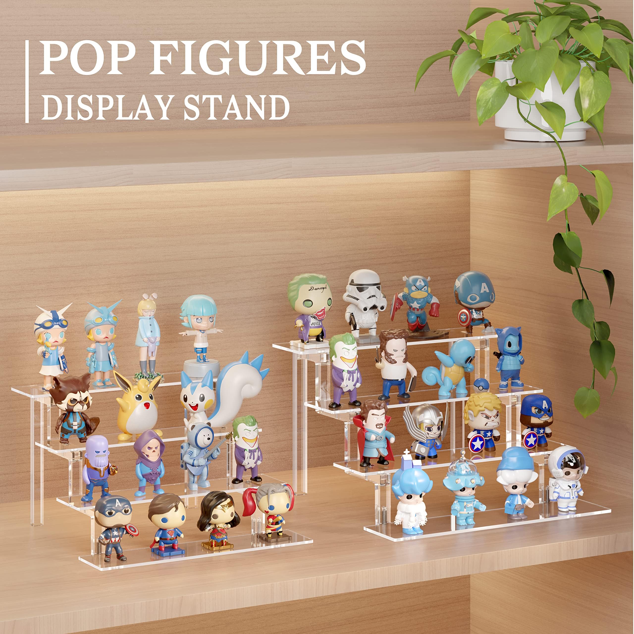 Lot de 4 présentoirs à 3 étages en acrylique transparent pour parfums, cupcakes, fournitures de table, fournitures de Cologne à étages, pour organiseur de table et décoration