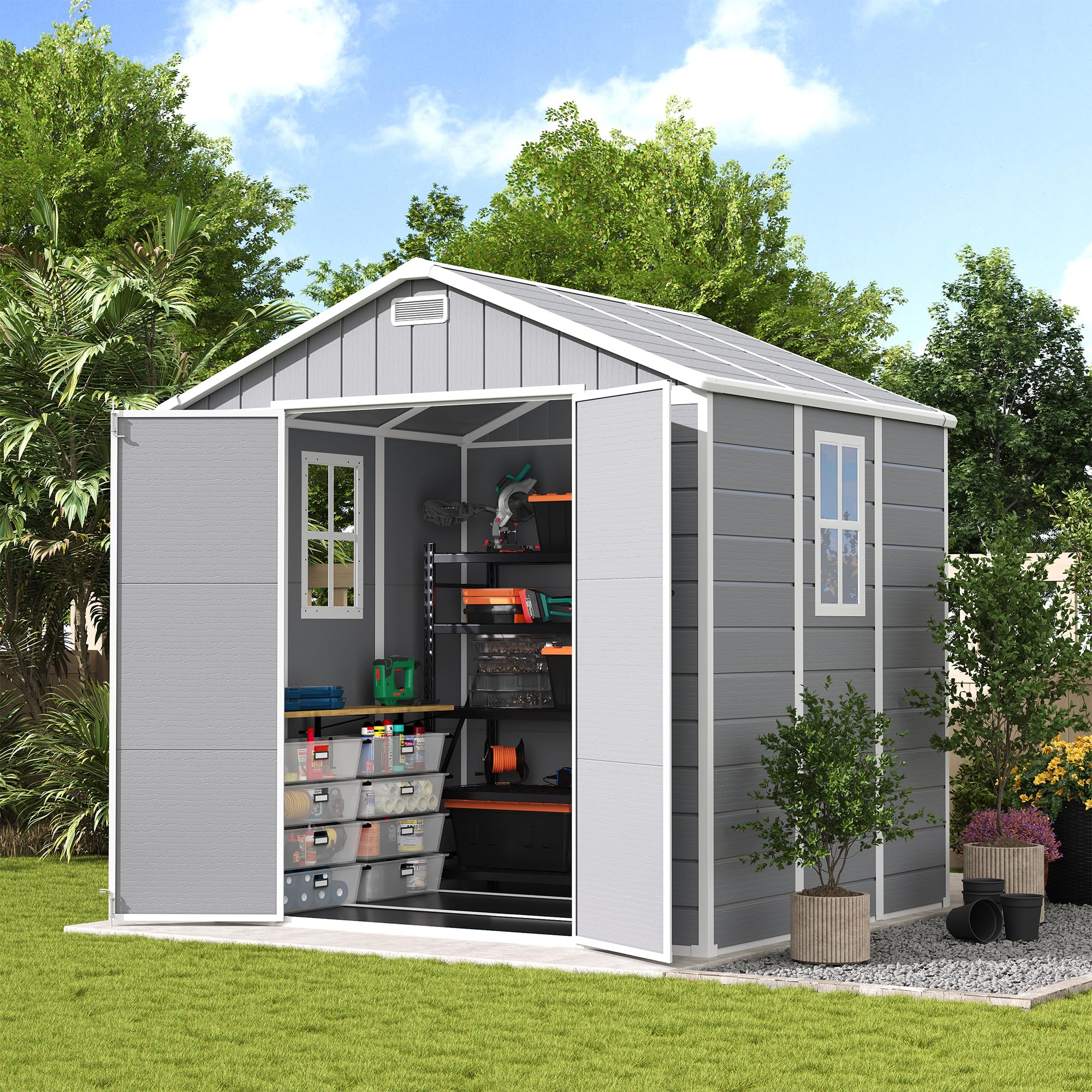 UDPATIO 8x6 FT Resin Storage Shed