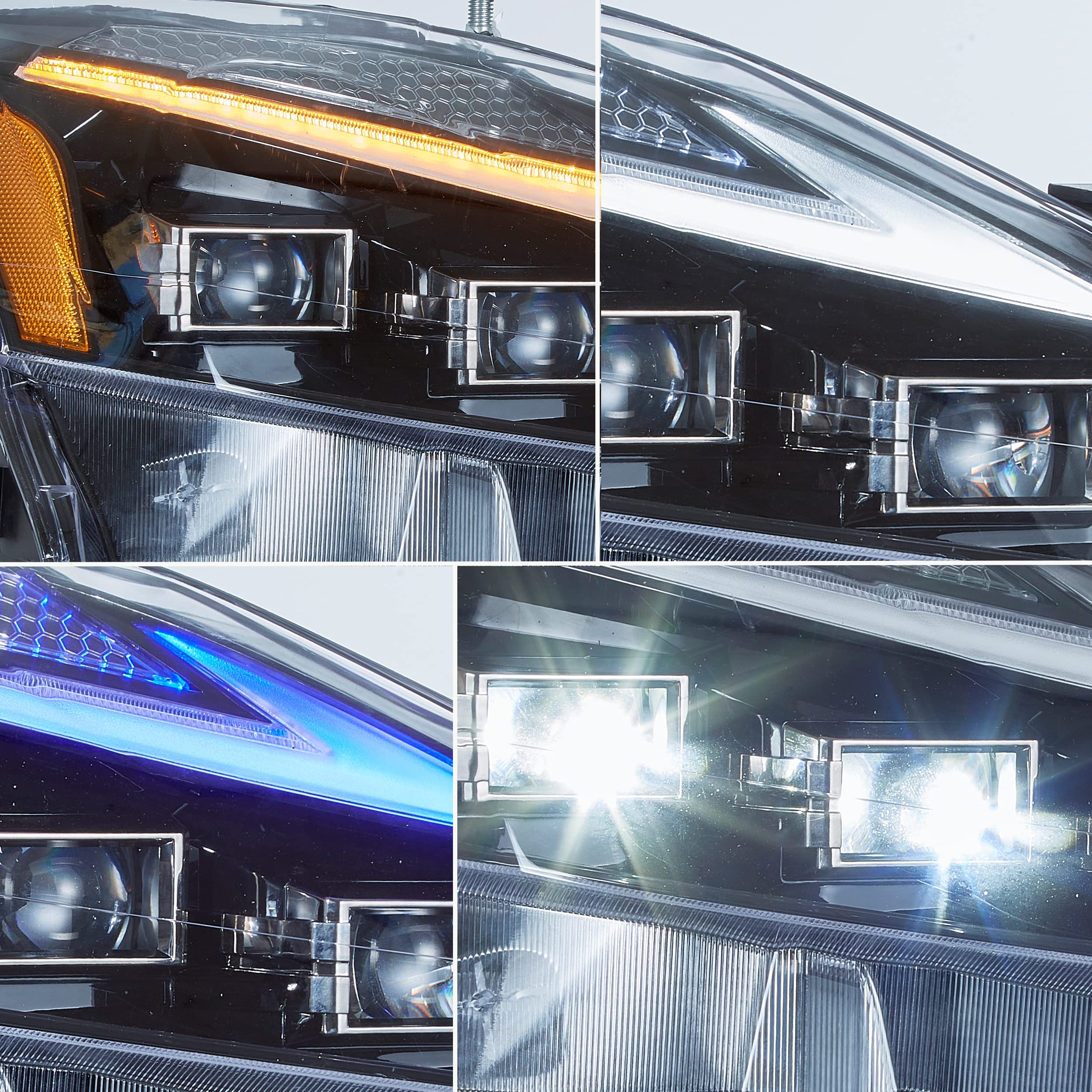 VLAND Sequential Headlamps for [Lexus IS250 IS350 2006-2012] (Also fit Lexus IS 220d and IS F Model) (Amber