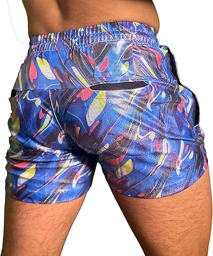 Miniatura 9 de Pantalones cortos de fiesta para hombre bolsillos con cremallera pantalones cortos de rave y festivales LGBTQ pantalones cortos de fin de semana gay