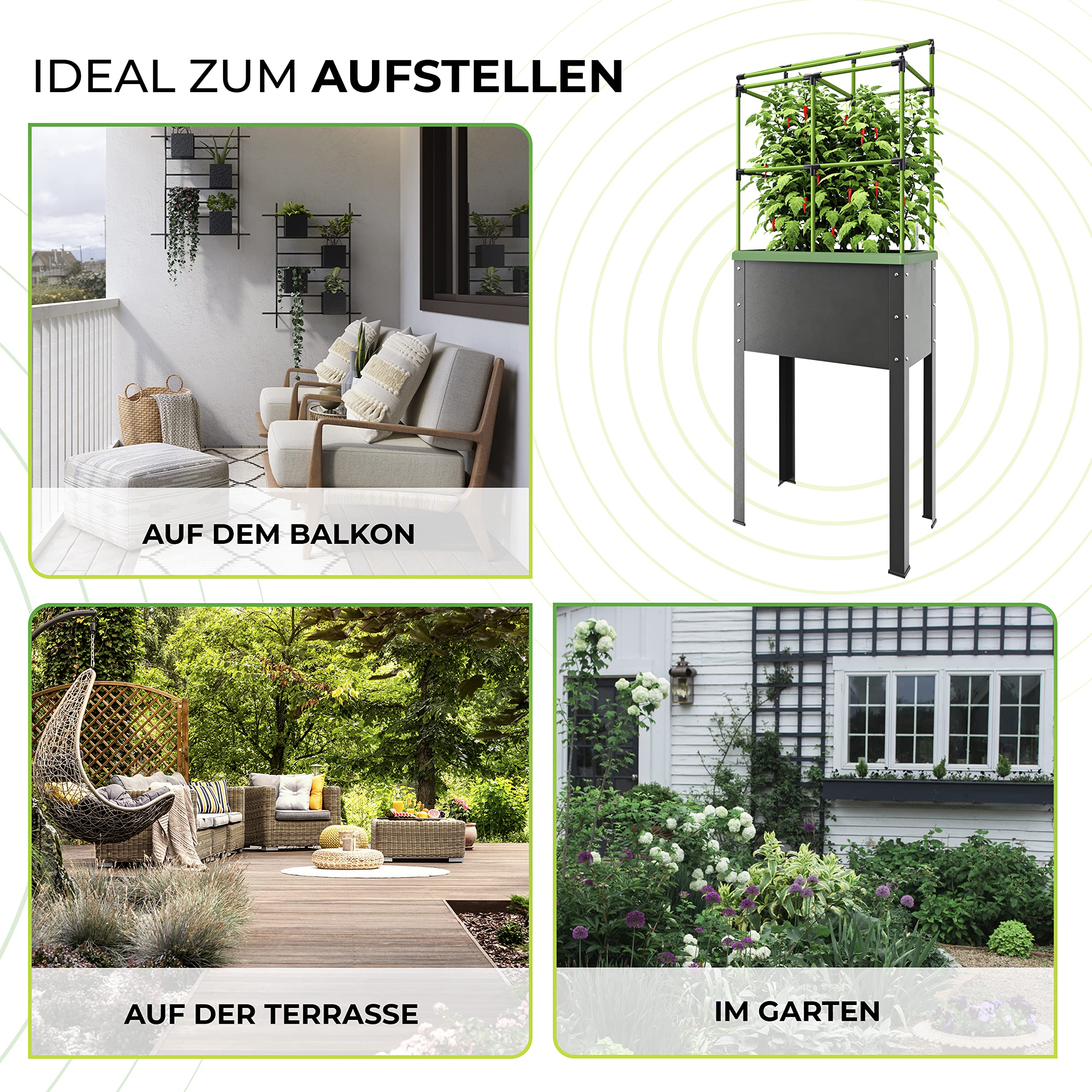Bio Green Trellis extension for plant pots City Jungle and City Jungle Heidelberg, 57 cm height, expandable up to 3 metres - Image 3