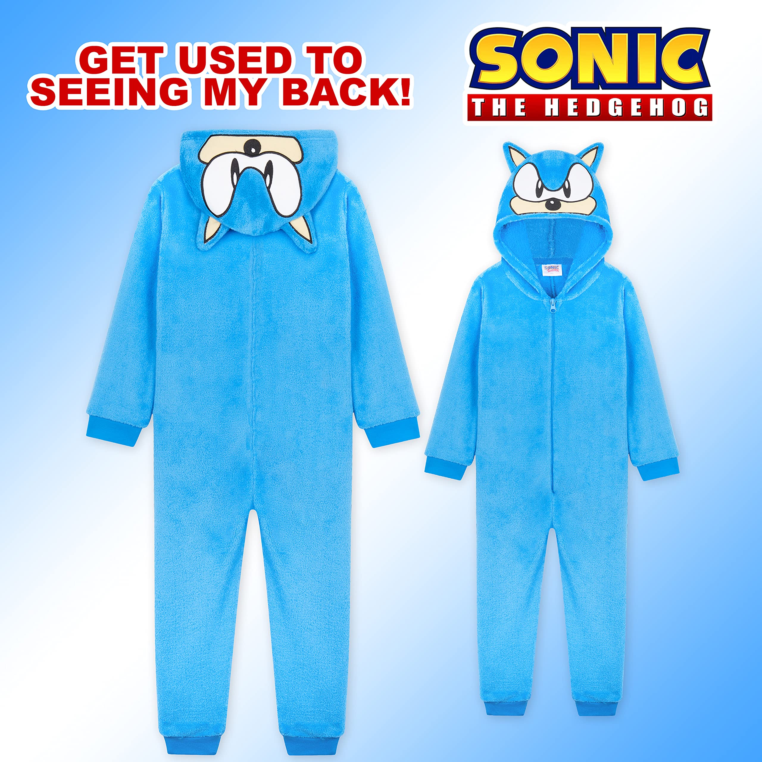 Sonic The Hedgehog Pijama Cuerpo Entero, Disfraz Sonic, Regalos para Niños 4-14 Años (5-6 Años, Azul)
