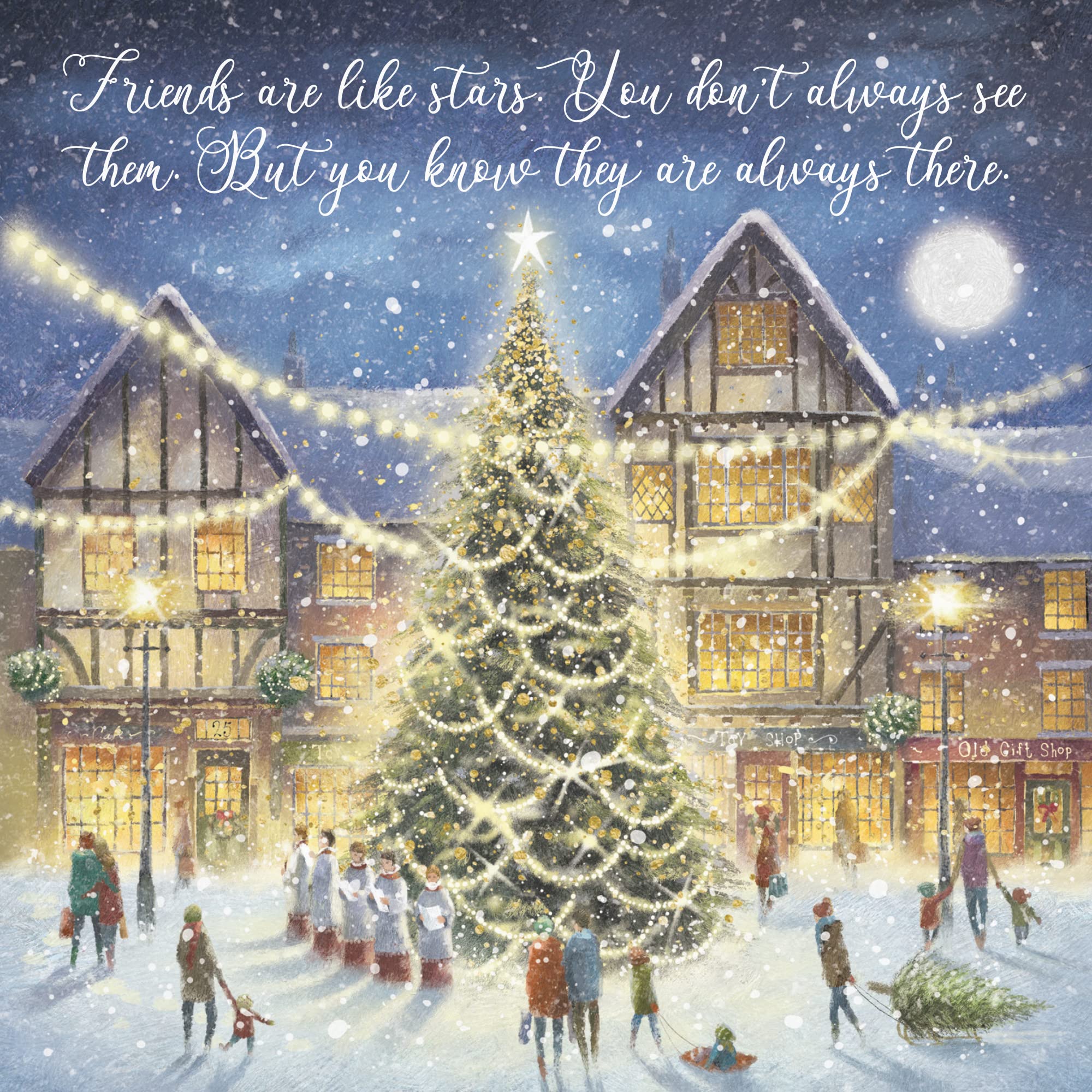 Hunts England, Friends Are Like Stars Christmas Card For Men Or Women, 'Christmas Eve', Milo's Gallery Collection - Image 2