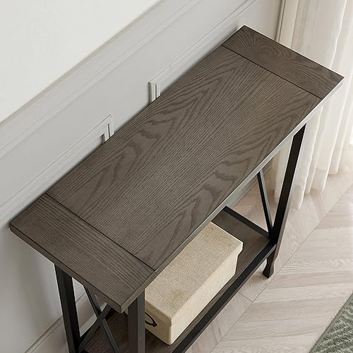 Vista 94 de Leick Home Beckett 24032 Beckett - Soporte de pasillo con estante para sala de estar, pasillo, entrada, antracita/peltre