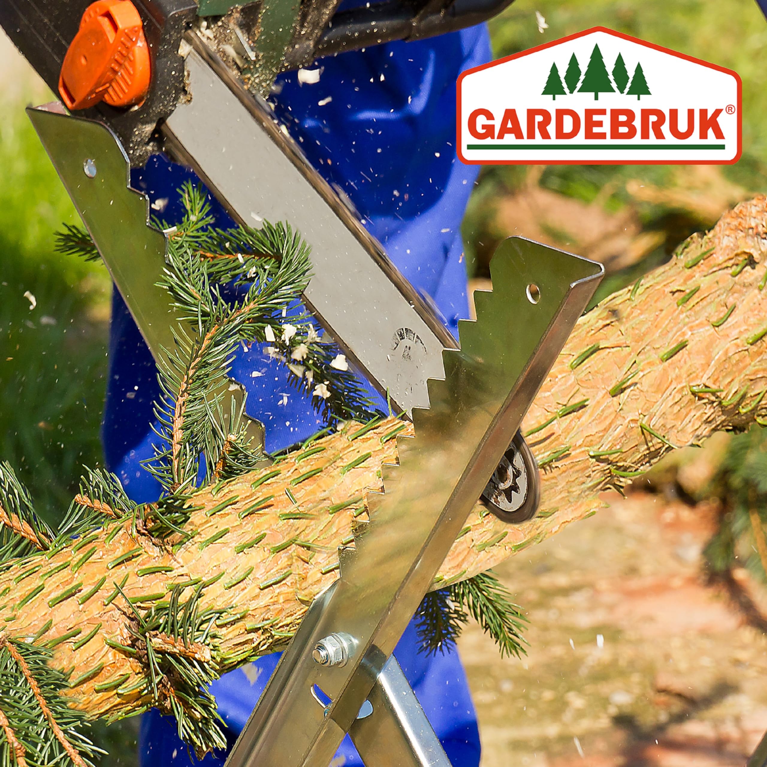 Gardebruk Chevalet de sciage pliable 150 kg métal zingué jardin dents porte-bûches support de coupe tréteau de sciage tronçonneuse