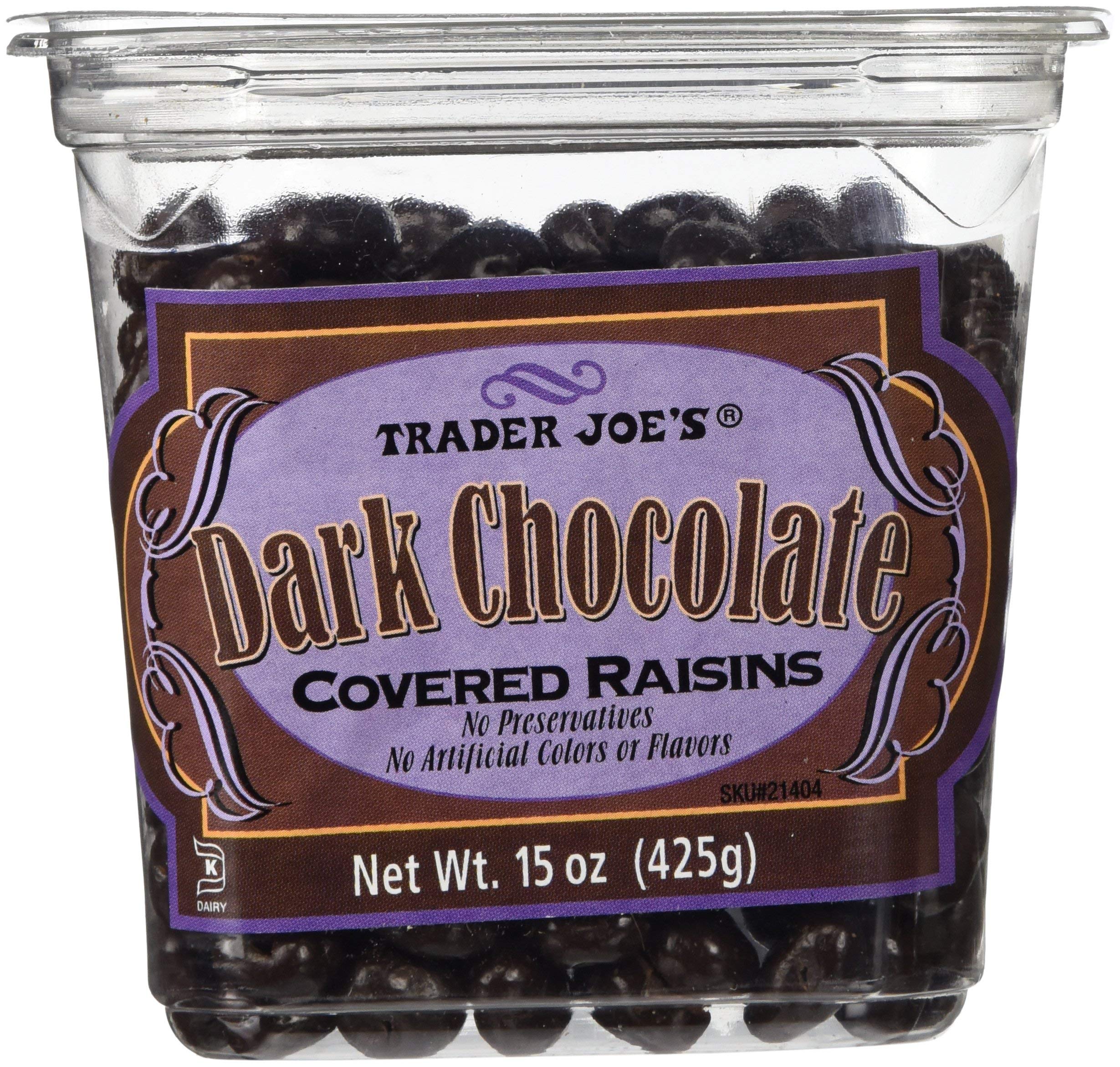 Trader Joe'sDark Chocolate Covered Raisins, 2 Pack