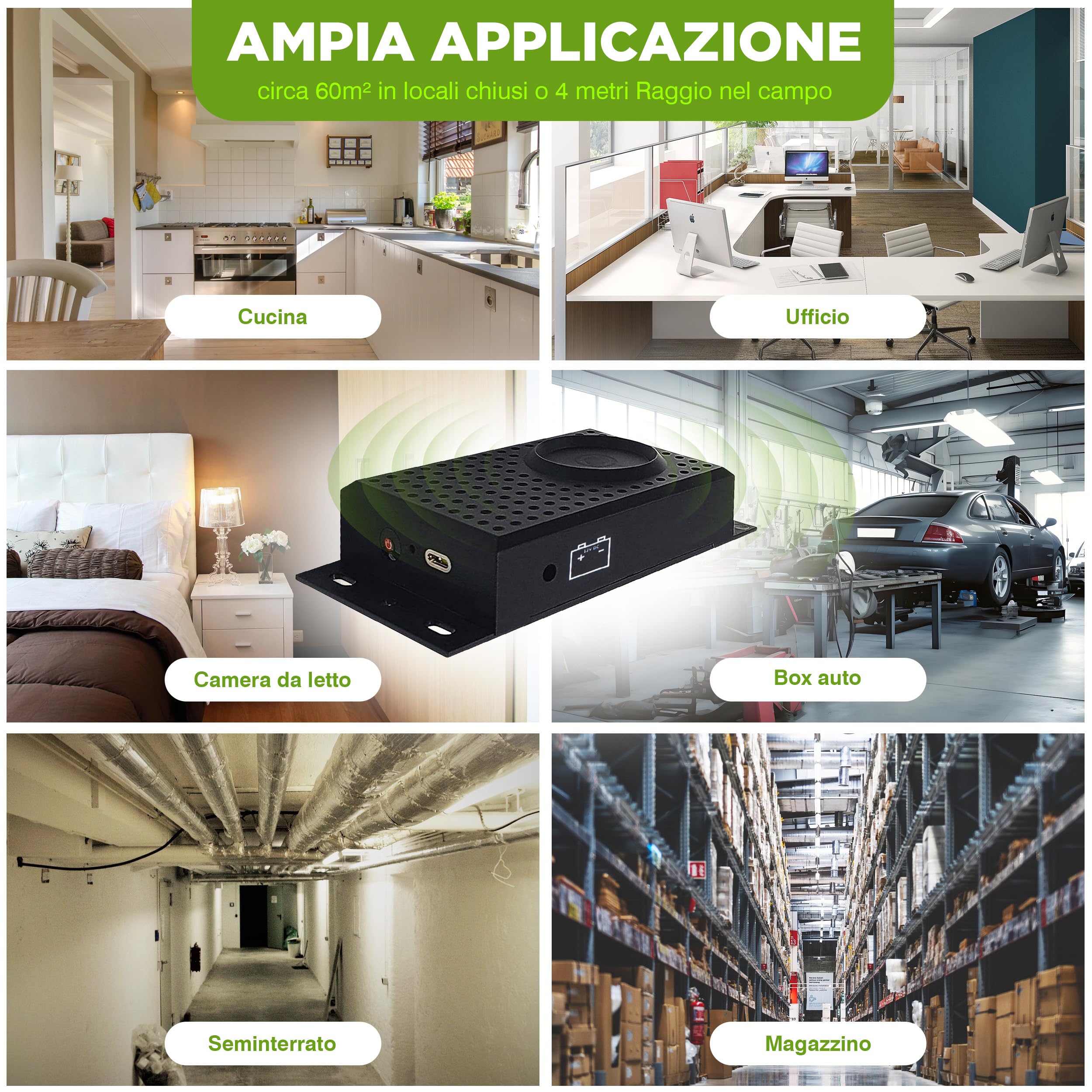 ISOTRONIC repellente martore luce LED ultrasuoni batteria auto soffitta garage casa protezione topi ratti ghiri 2 pezzi efficace interno esterno difesa dissuasore stop parassiti mobile sicurezza