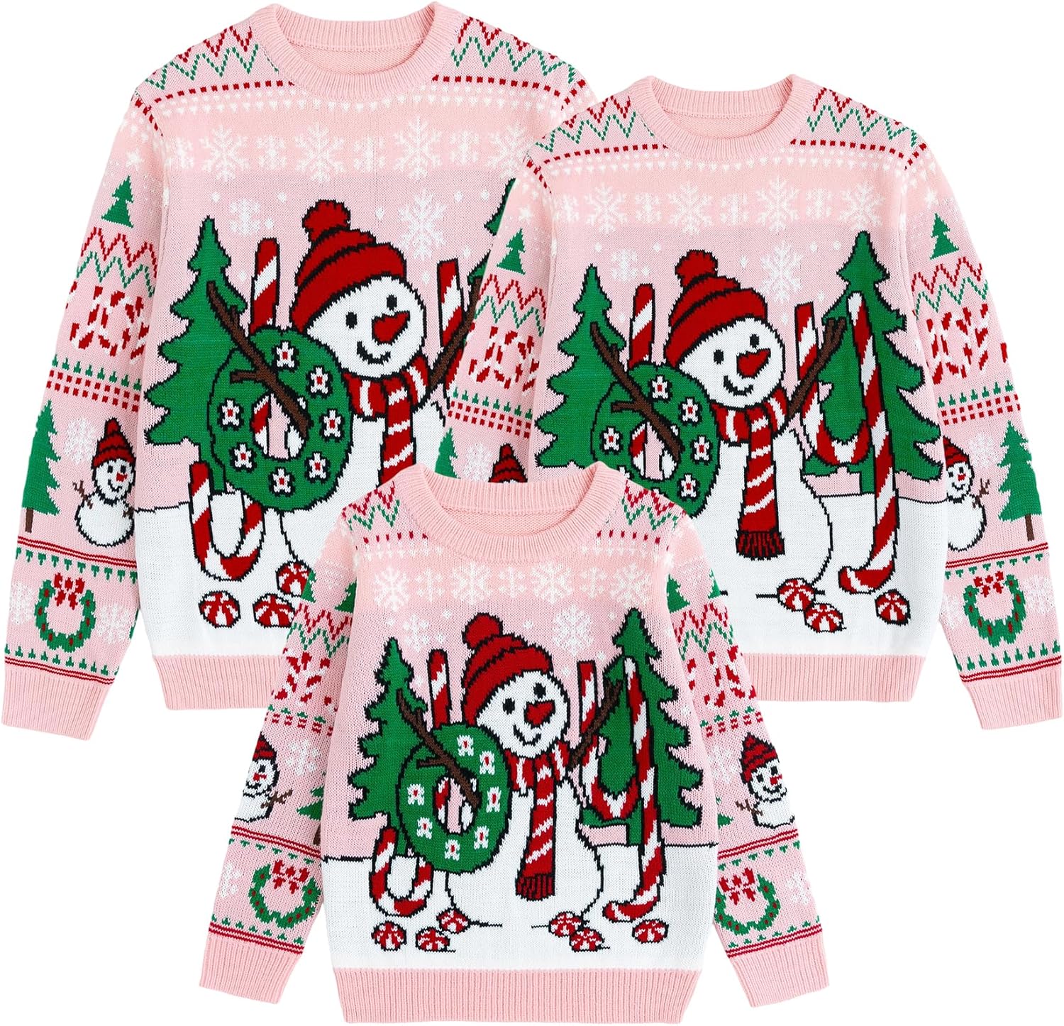 Curipeer Matching Family Ugly Christmas Sweater Outfits for Women Men Knitted Pullover Sweaters Tops for Party Holiday