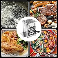Vista 6 de Parrilla de carbón portátil de acero inoxidable para exteriores, plegable con rejillas de cocción y estantes, pequeña parrilla de barbacoa