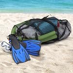 Champion Sports Mesh Duffle Bag with Zipper and Adjustable Shoulder Strap, 15” x 36” - Multipurpose, Oversized Gym Bag for Equipment, Sports Gear, Laundry - Breathable Mesh Scuba and Travel Bag