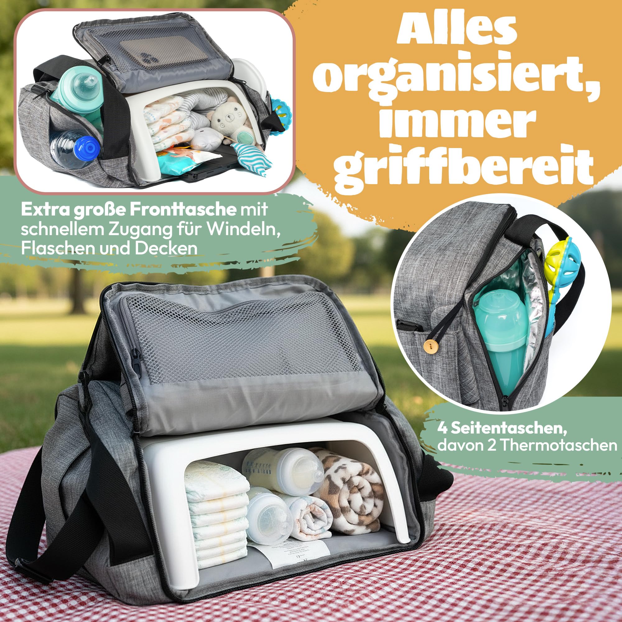 Reisehochstuhl Baby 2-in-1 – Faltbar, leicht, wasserabweisend, robustes Design, XXL-Kapazität, inkl. Tragetasche – Sicherer Sitzplatz für Mahlzeiten – KSIBE