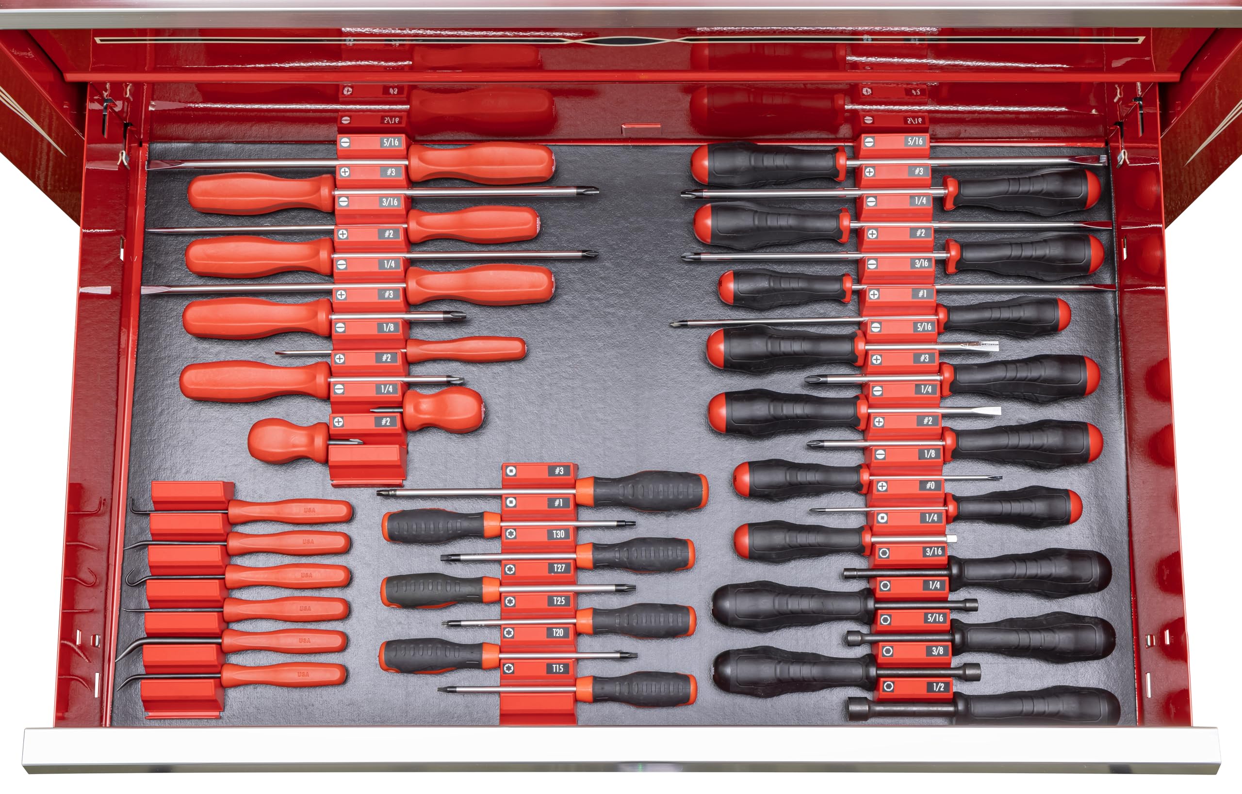 Ernst Manufacturing Modularer Schraubendreher-Organizer für 26 Werkzeuge mit Magnetfuß Schwarz